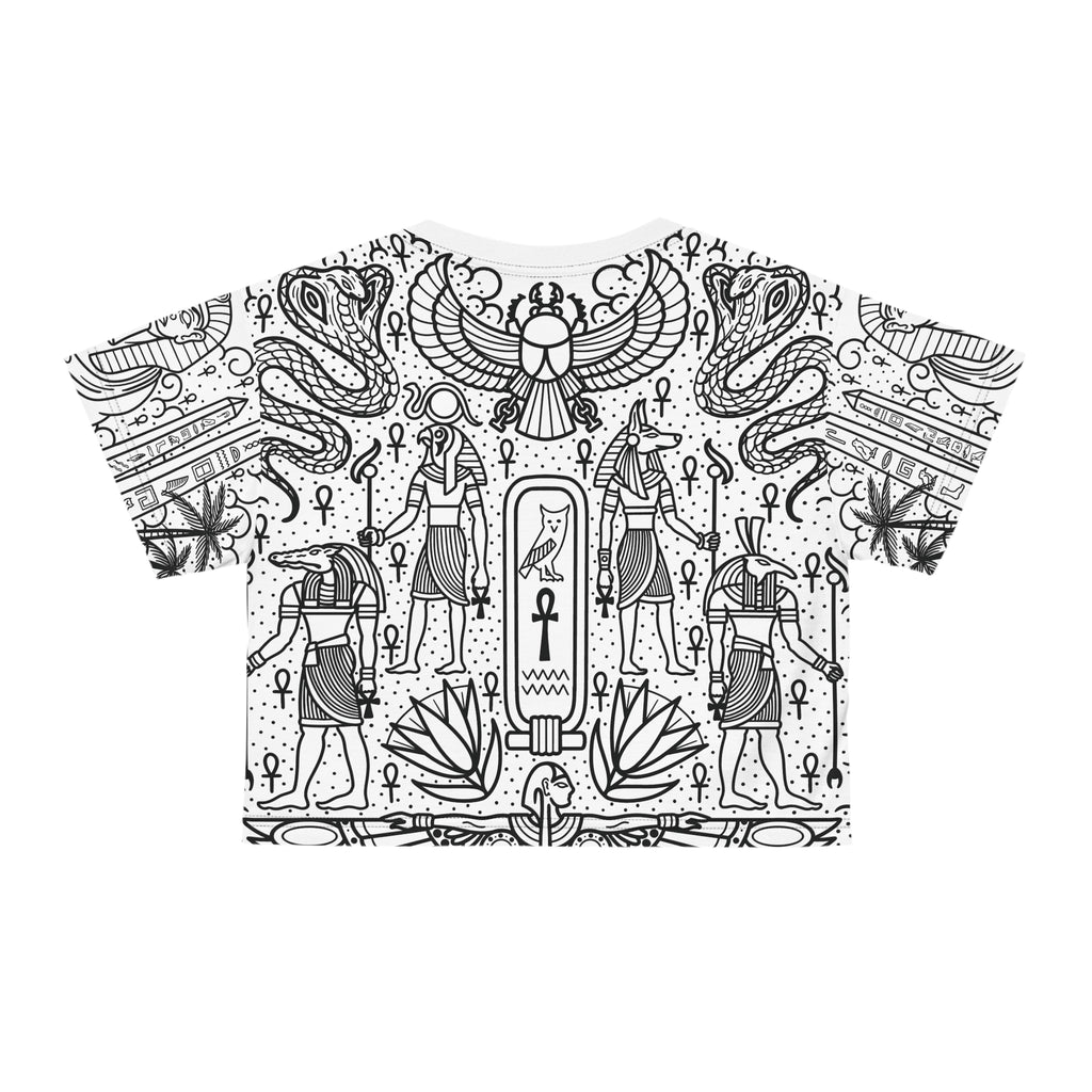 Egyptian Body Suit Tattoo Women's Crop Tee AOP