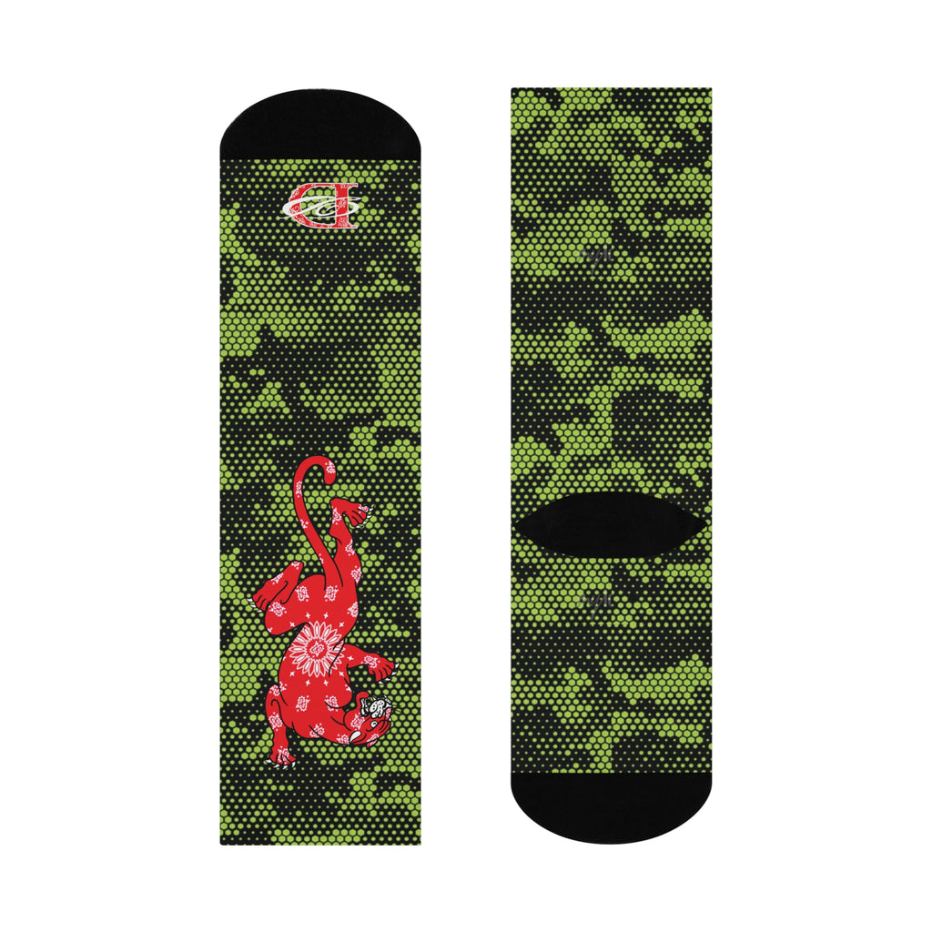 DD Climbing Panther Digital Hexagon Camo Crew Socks AOP
