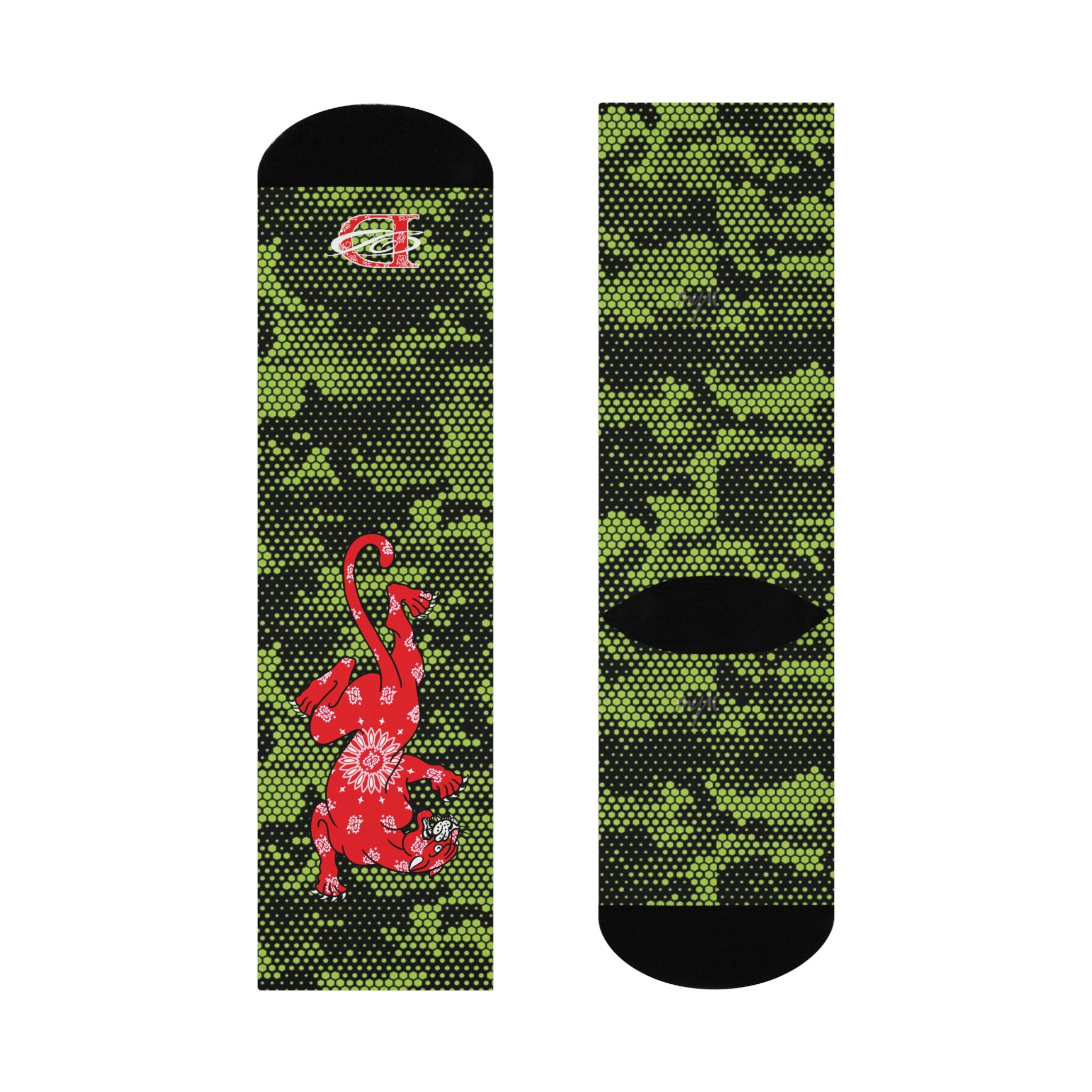 DD Climbing Panther Digital Hexagon Camo Crew Socks AOP