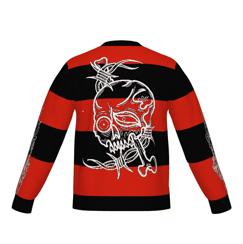 DD Logo Striped Knitted Lightweight Crewneck Sweater