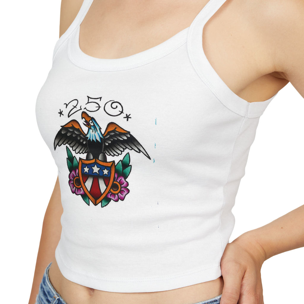 250th Anniversary Eagle w/Flag Shield Spaghetti Strap Woman's Tank Top
