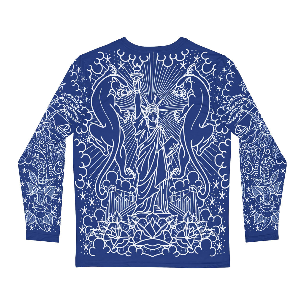 Traditional American Tattoo Body Suit Blueprint Edition Unisex Longsleeve T-Shirt AOP