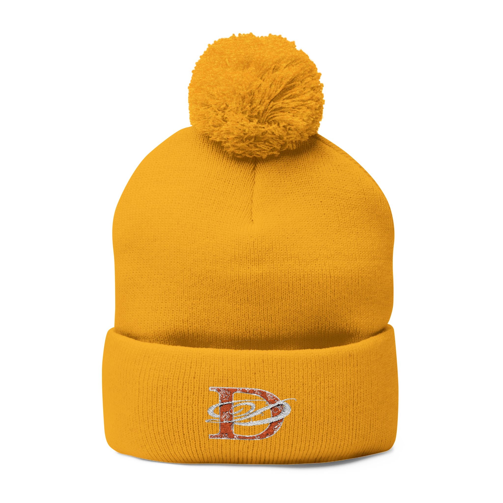 DD Bandana Logo Embroidered Pom-Pom Knit Beanie