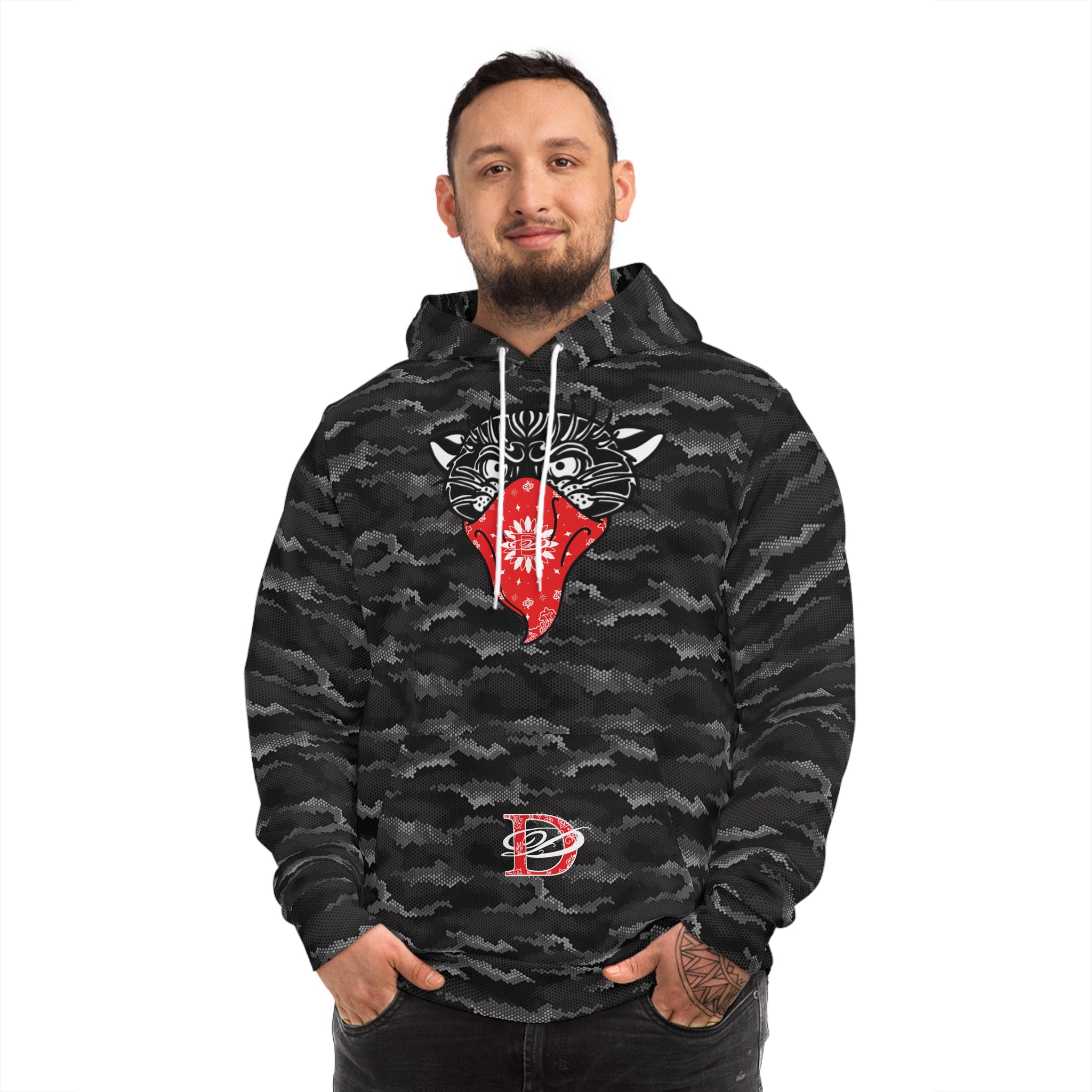 Bandito Panther Hexagon Digital Urban Camo Unisex Hoodie AOP