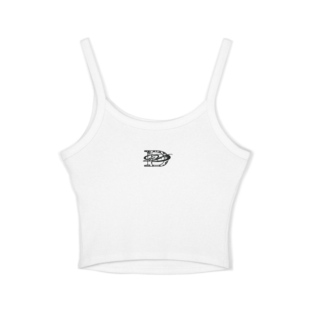 "Looking Clean, Doing Dirty" Tattoo Script  Design Spaghetti Strap Woman's Tank Top