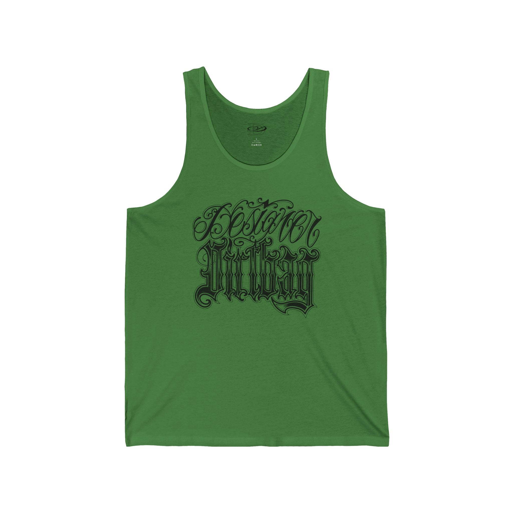 DD Custom Script Lettering W/Gothic Old English Unisex Jersey Tank Top