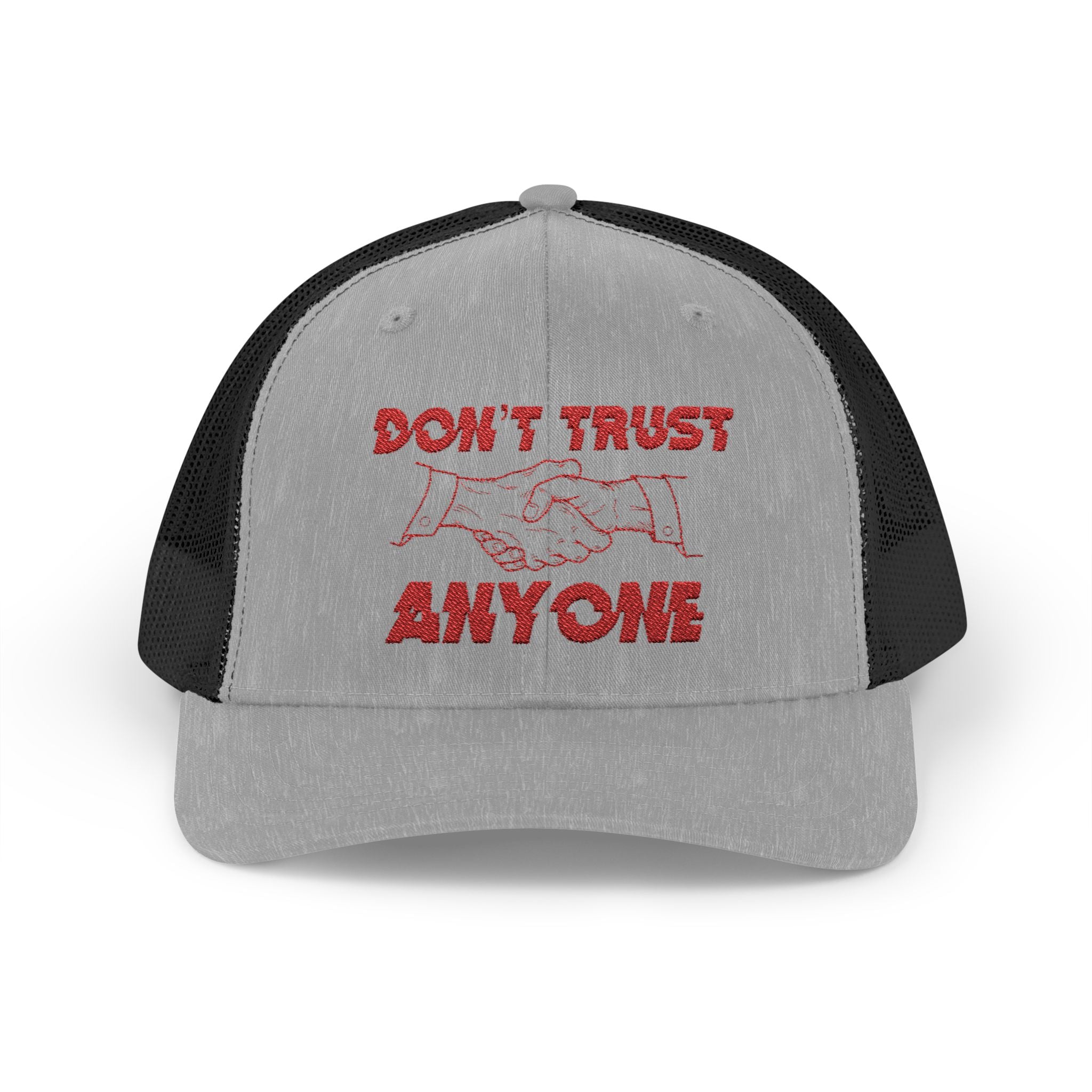 "Don't Trust Anyone" Embroidered Snapback Trucker Cap