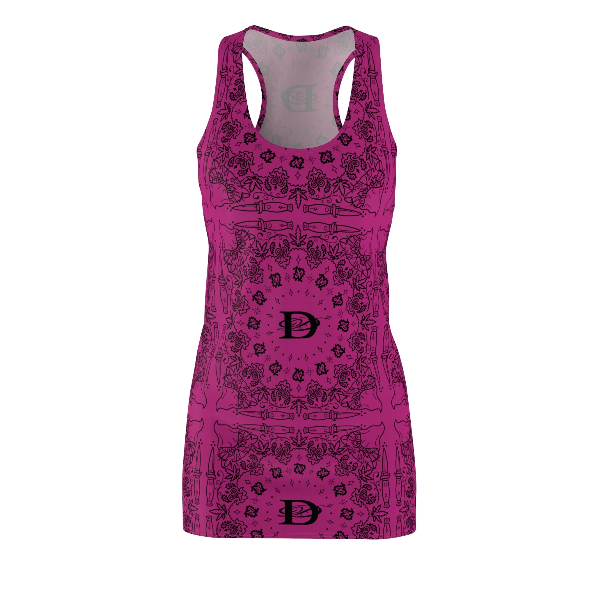 DD Custom Bandana Pattern Women's Racerback Dress AOP