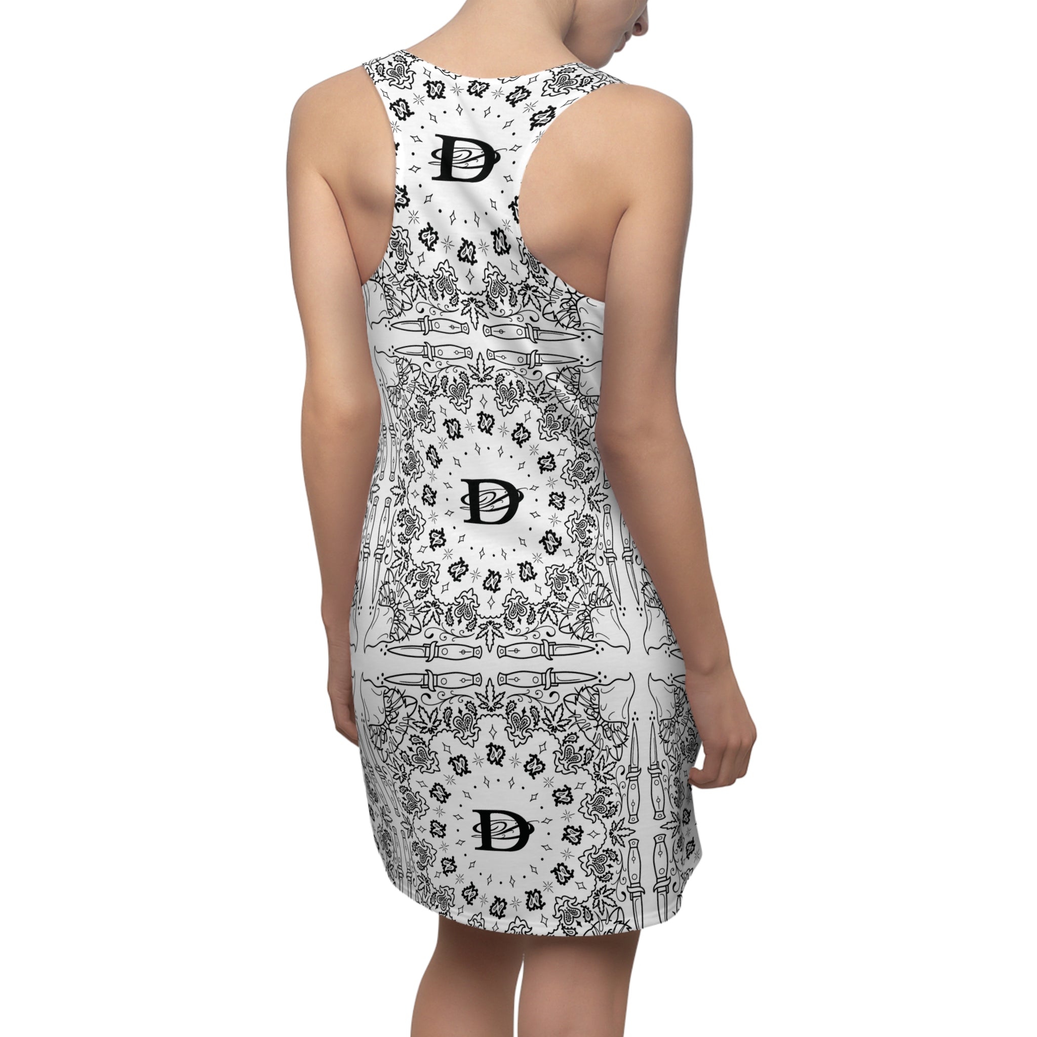 DD Custom Bandana Pattern Women's Racerback Dress AOP