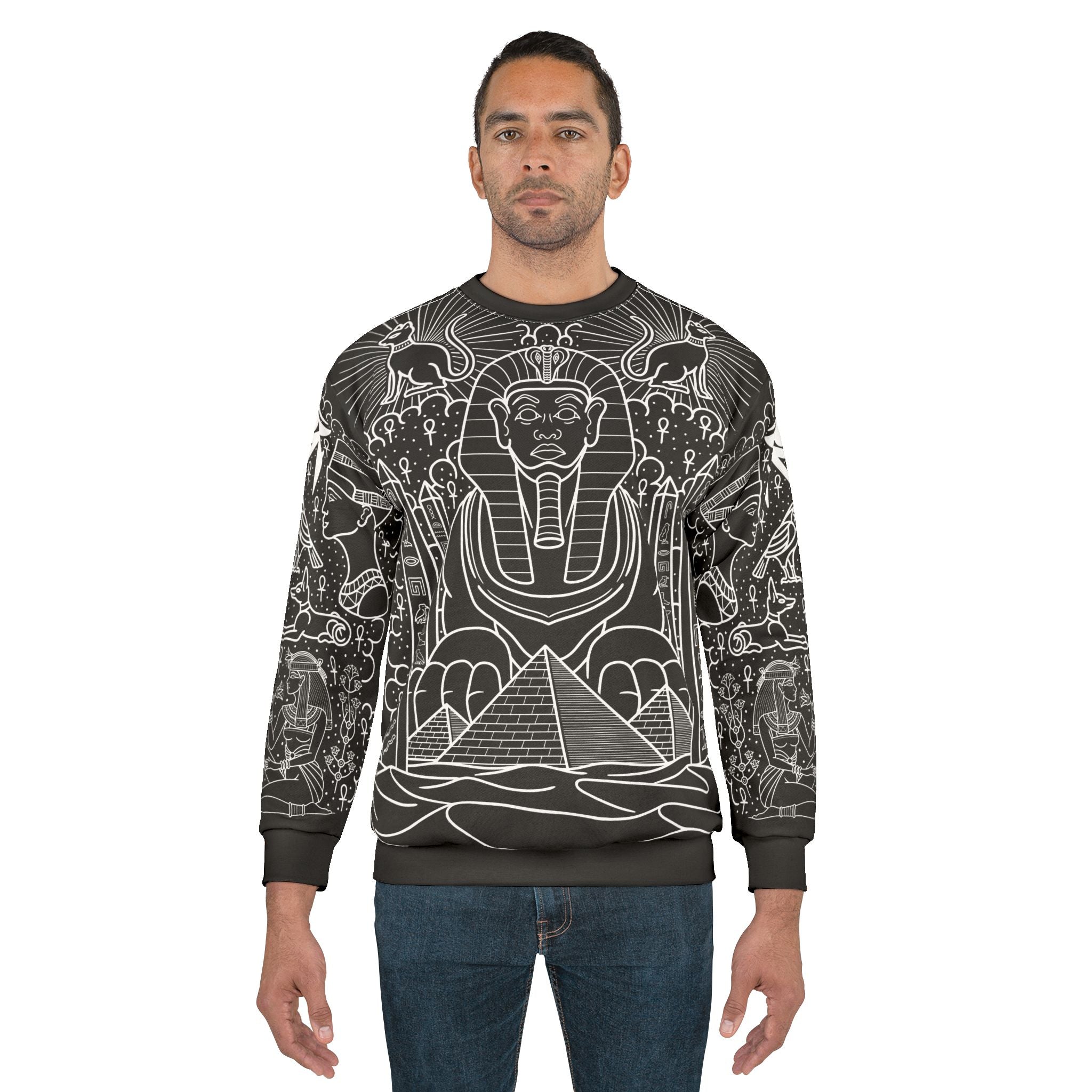 Ancient Egypt Tattoo Body Suit Unisex Crewneck Sweatshirt AOP