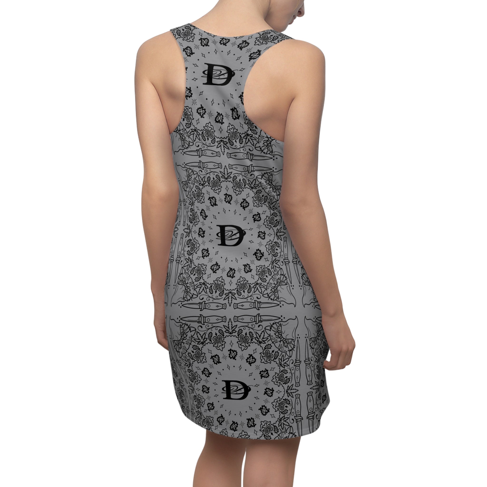 DD Custom Bandana Pattern Women's Racerback Dress AOP