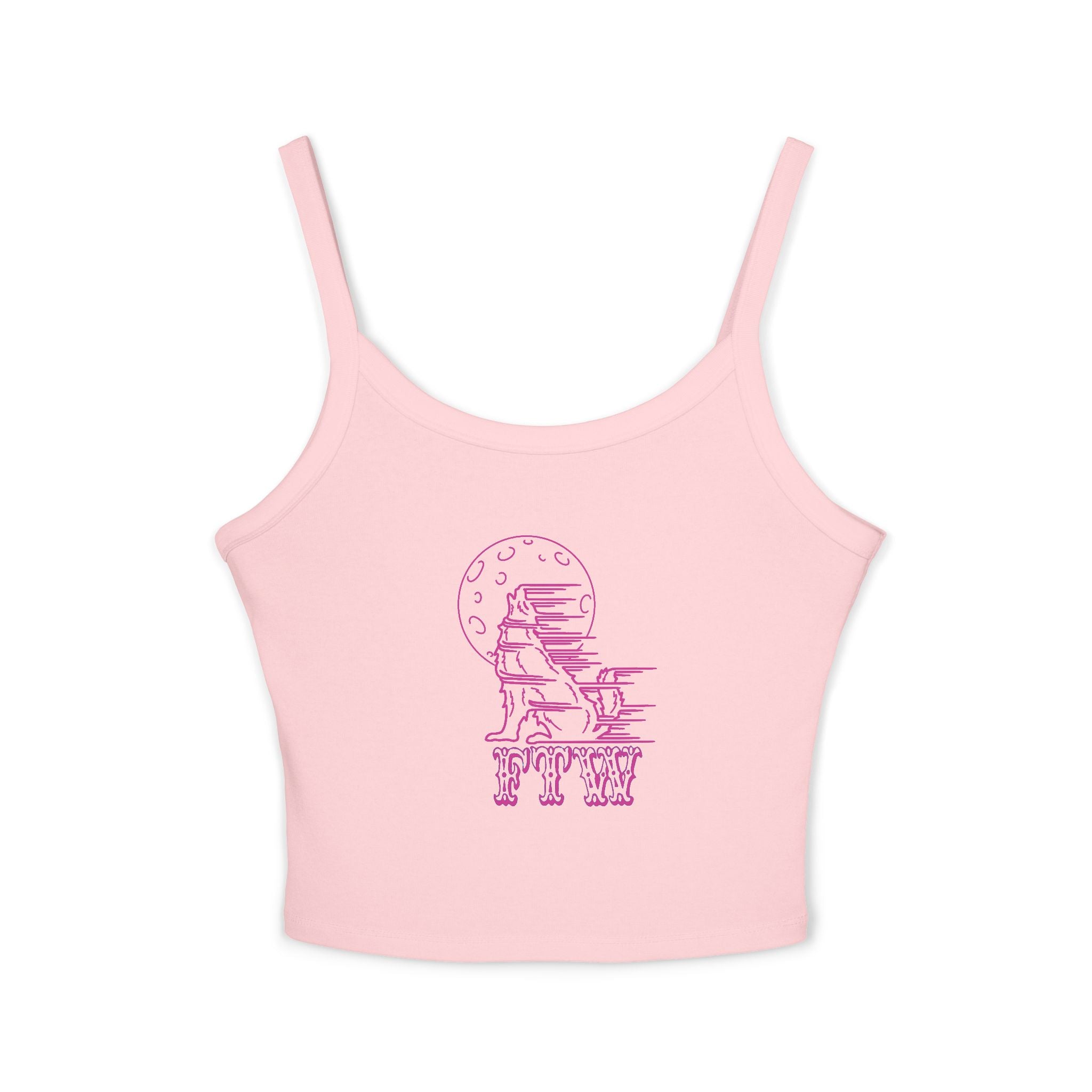 "Stay Hungry" Wolf Head Spaghetti Strap Tank Top