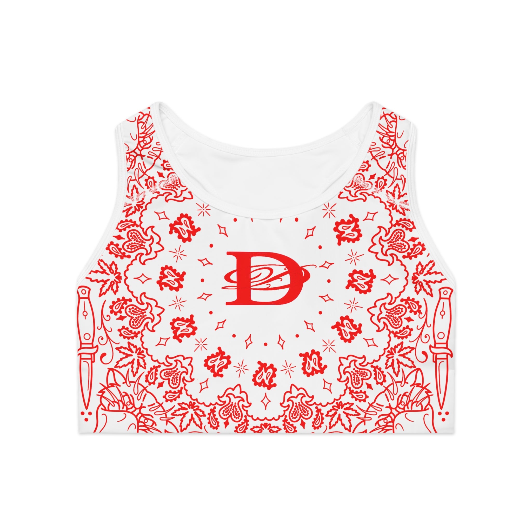 DD Custom Bandanna Print Sports Bra