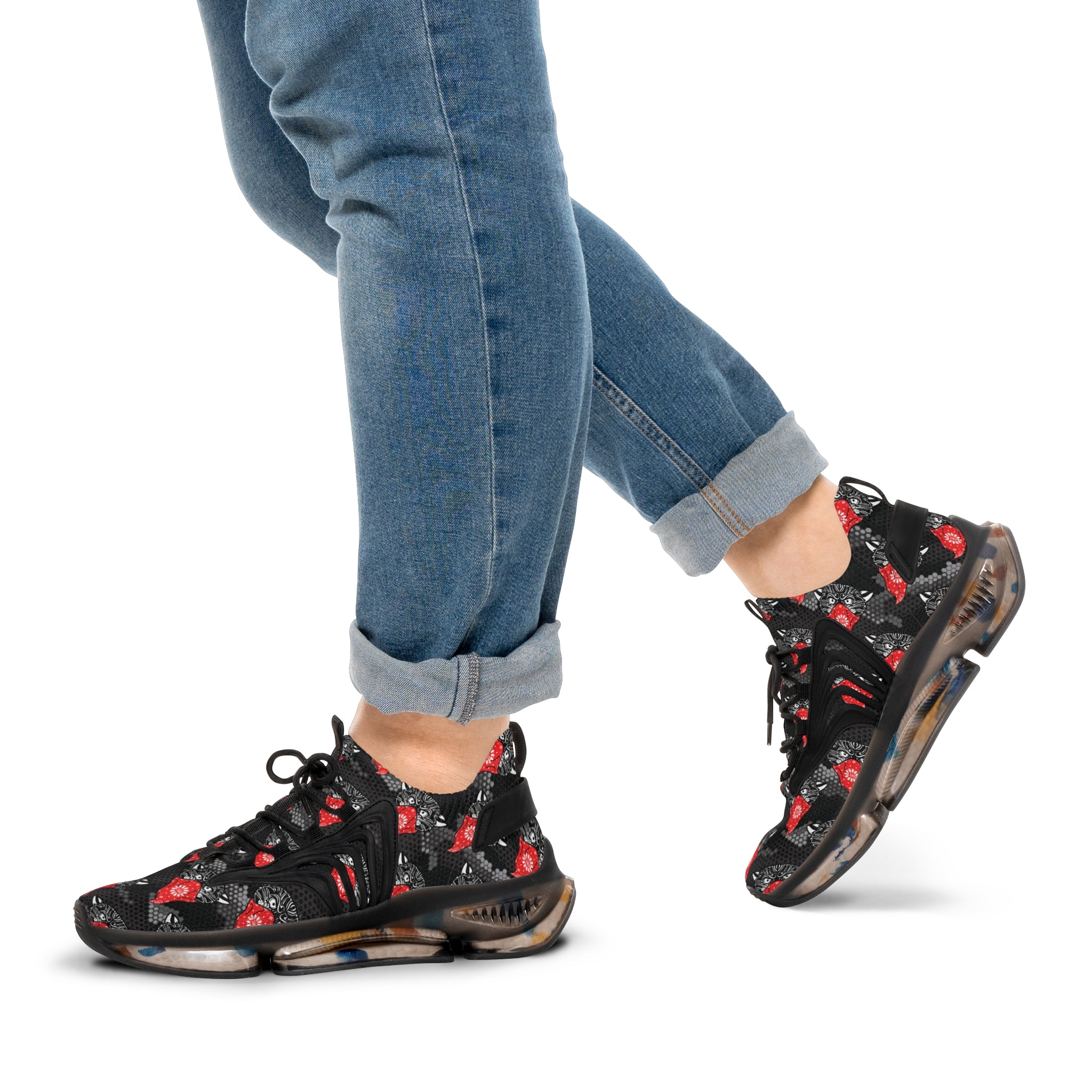 Bandito Panther Hexagon Urban Digital Camo Men's Mesh Sneakers AOP