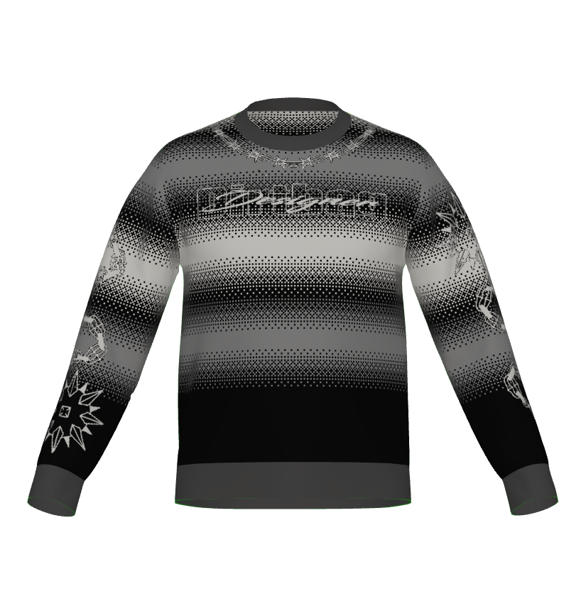 DD Serape Hombre Knitted Unisex Sweater w/ Barbed Wire and Flails