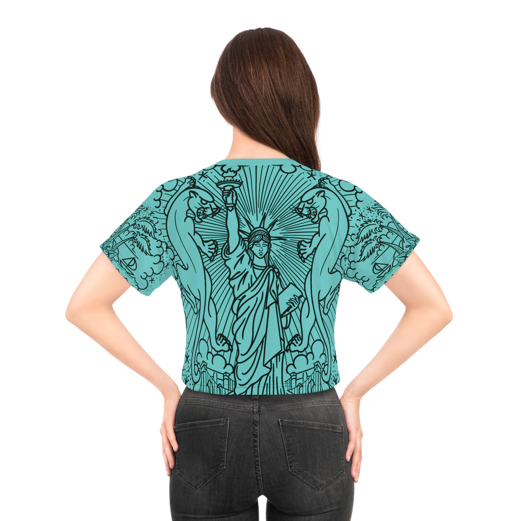 American Traditional Tattoo Body Suit Women's Crop Tee AOP