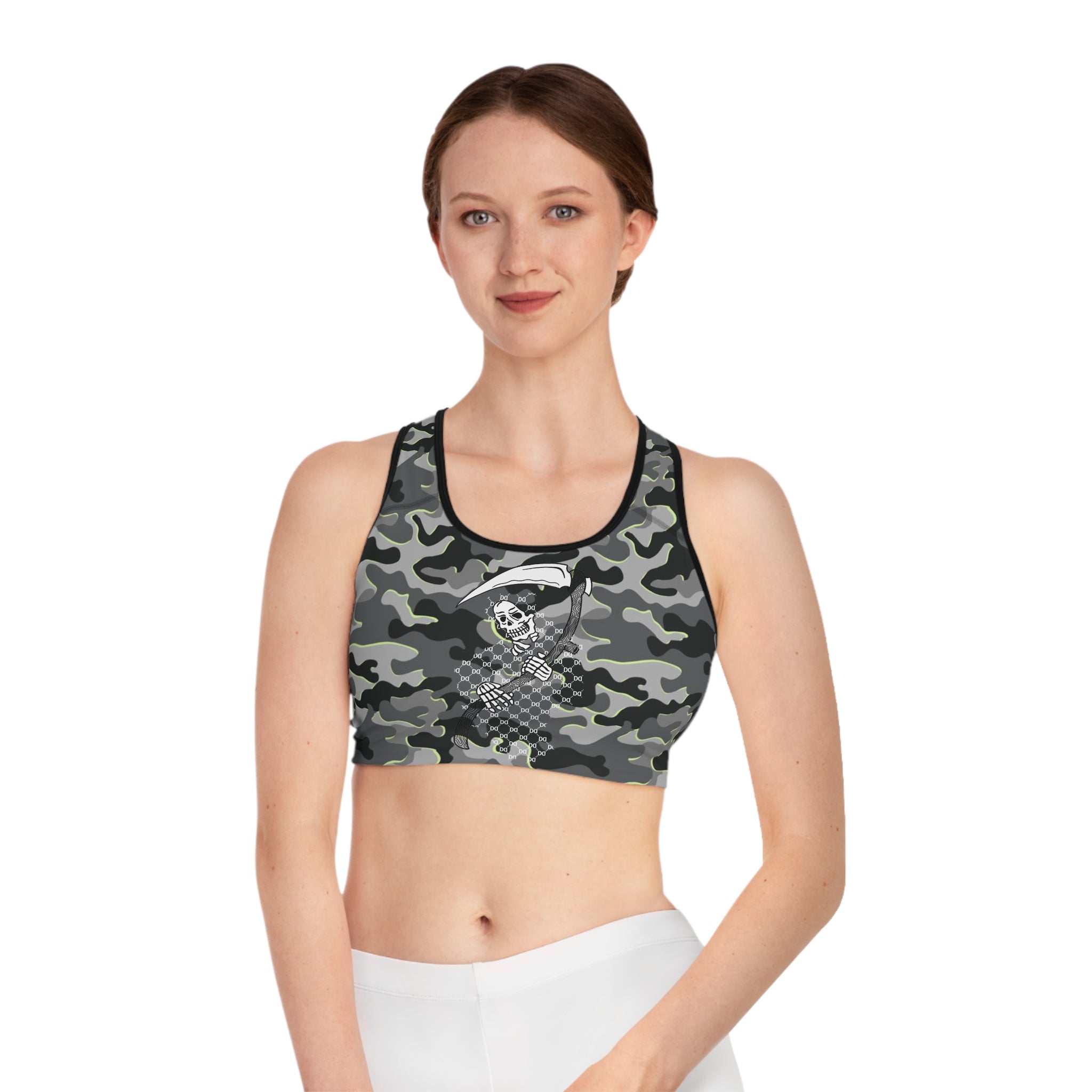 DD Monagram Reaper Urban Camo Sports Bra AOP