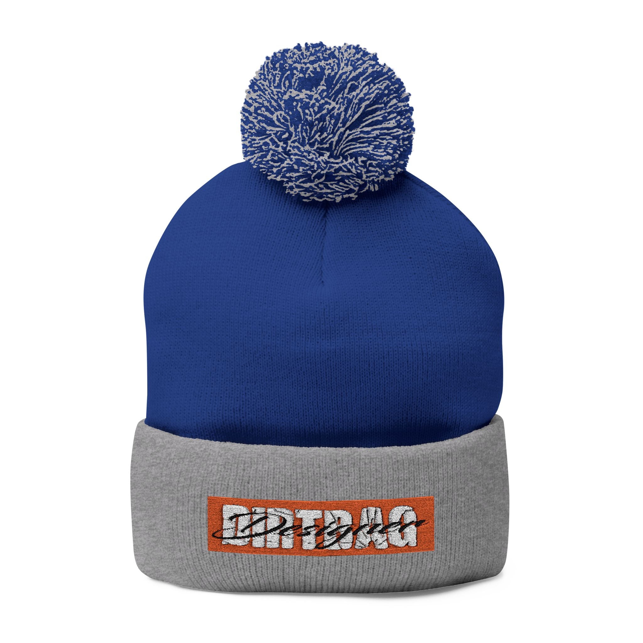 DD Box Logo Embroidered Pom-Pom Knit Beanie