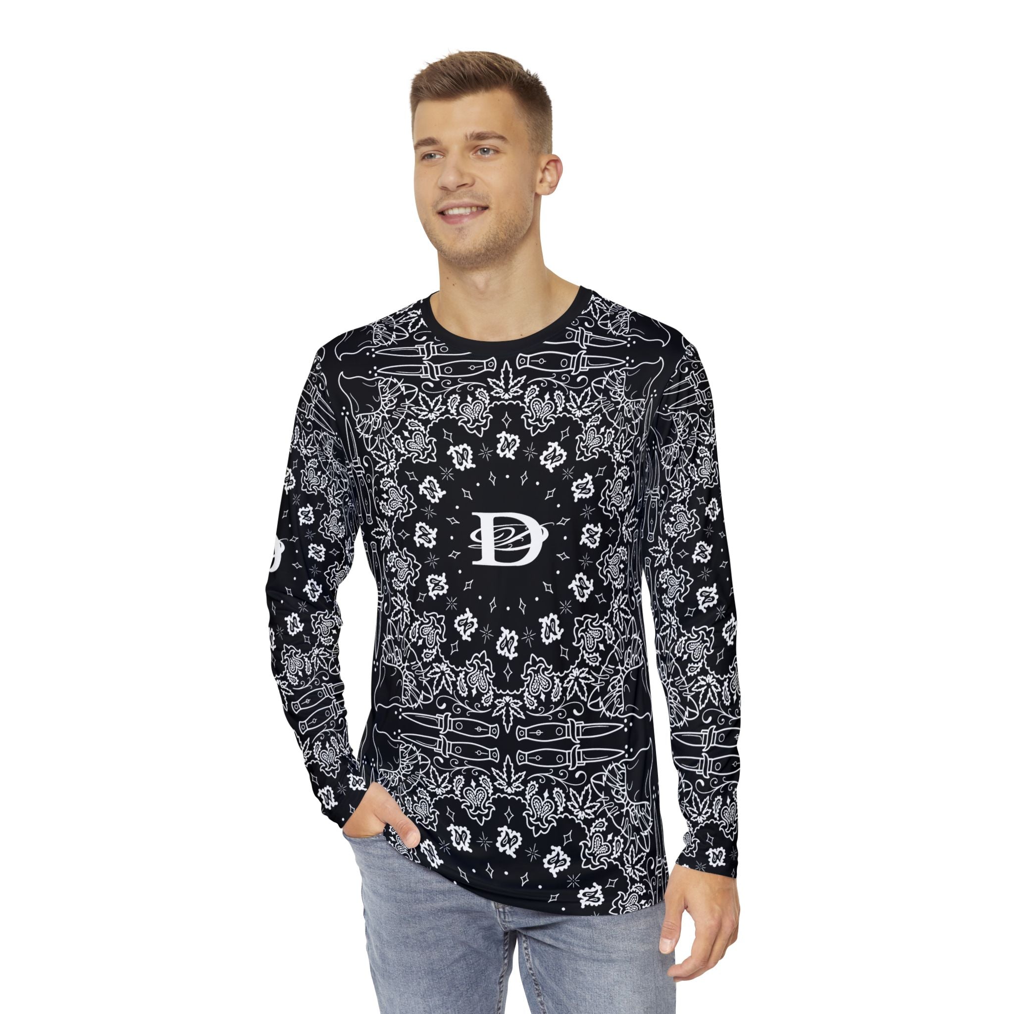 DD Custom Bandana Print Longsleeve Unisex T-Shirt AOP