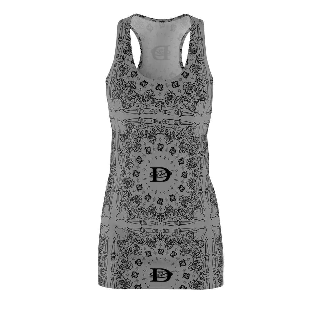 DD Custom Bandana Pattern Women's Racerback Dress AOP