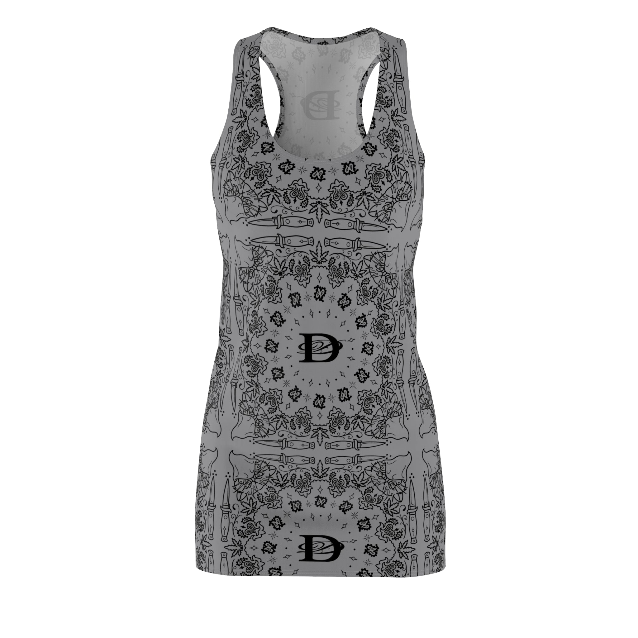 DD Custom Bandana Pattern Women's Racerback Dress AOP