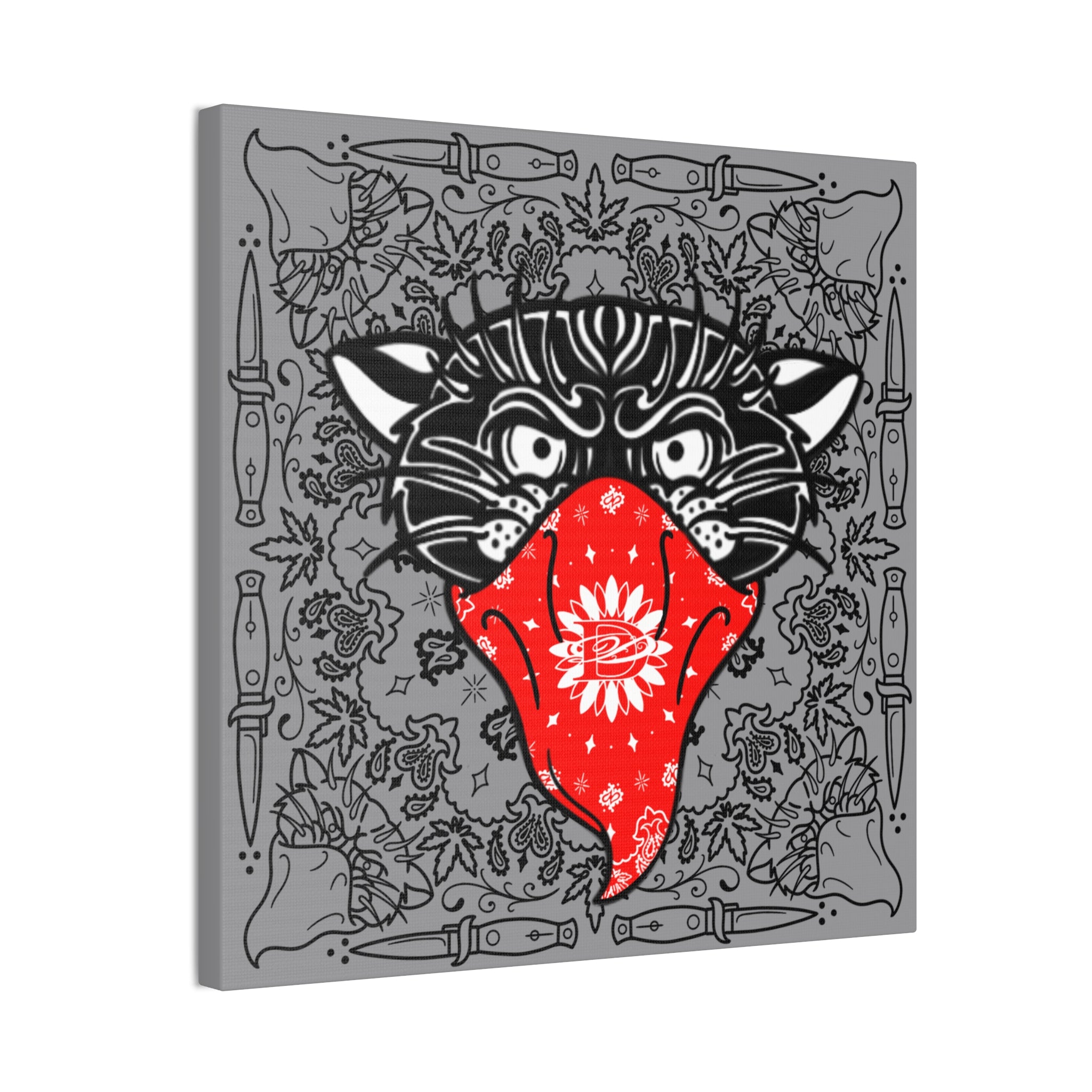 DD Custom Bandana Print Bandito Panther Canvas Wall Art