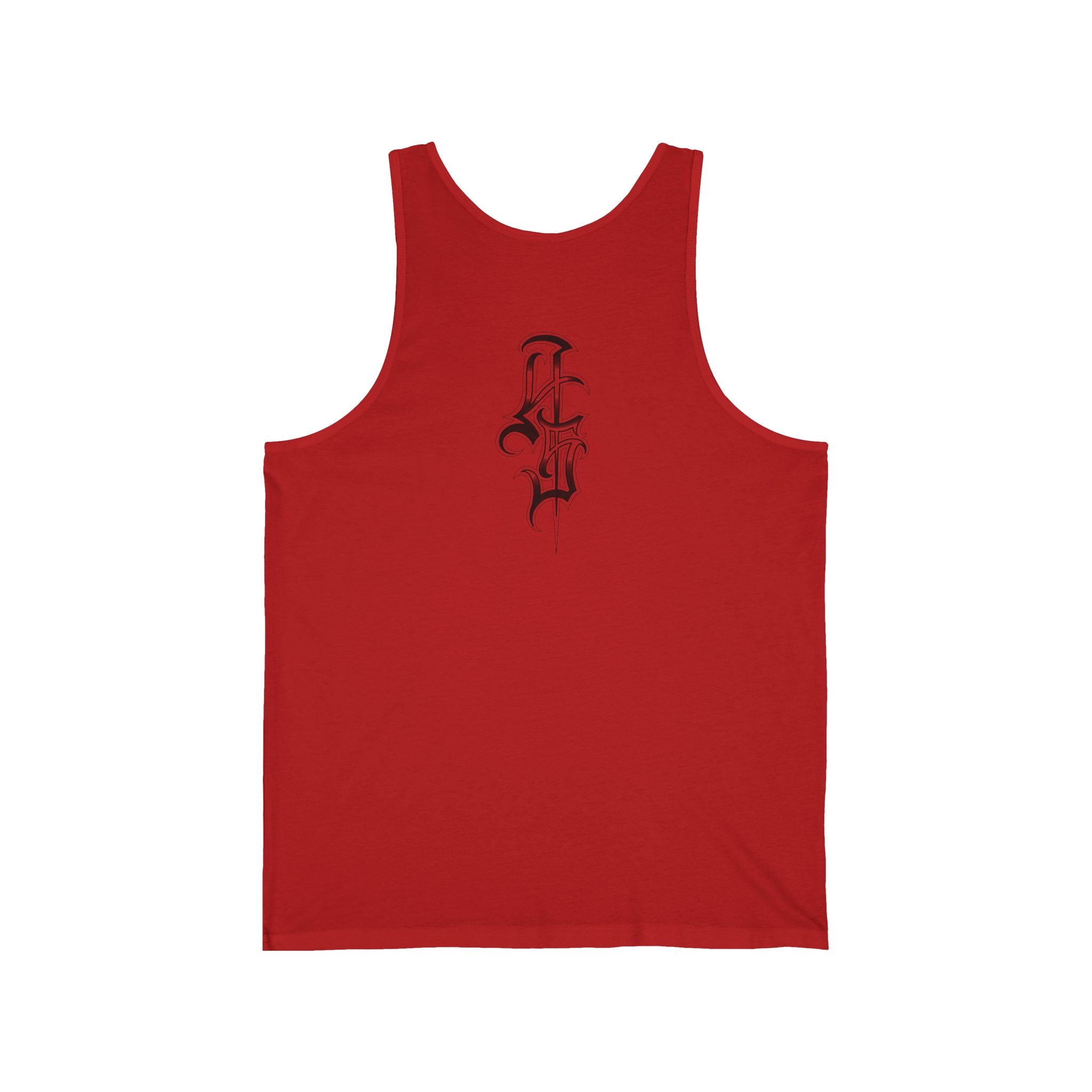 DD Custom Script Lettering W/Gothic Old English Unisex Jersey Tank Top