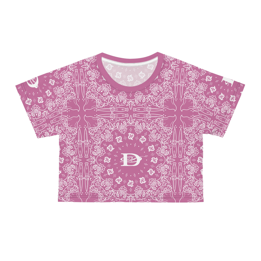 DD Custom Bandana Print Crop Top T-Shirt AOP