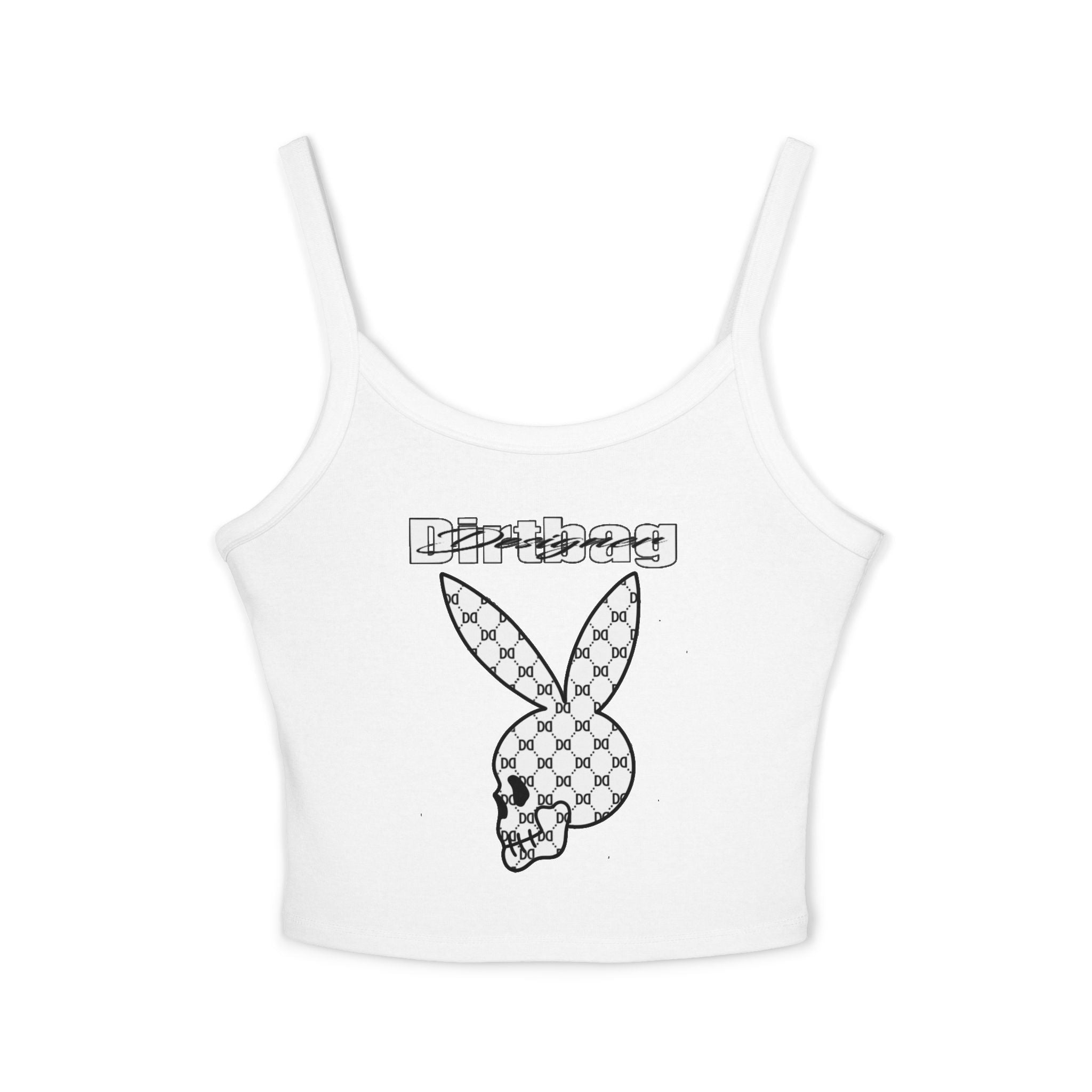 DD Monogram Bunny Skull Design Women's Spaghetti Strap Tank Top