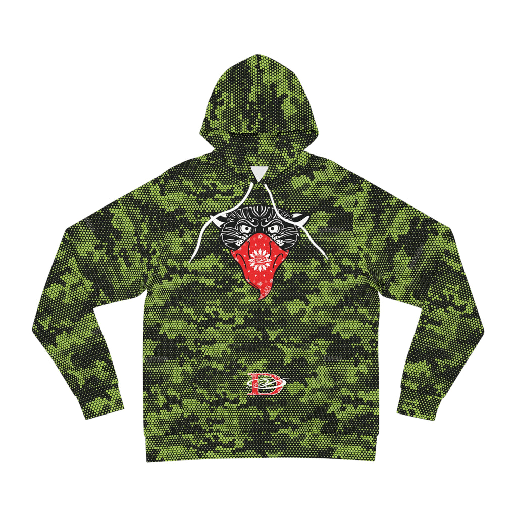 Bandito Panther Lime Green Hexagon Digital Camo Unisex Hoodie AOP