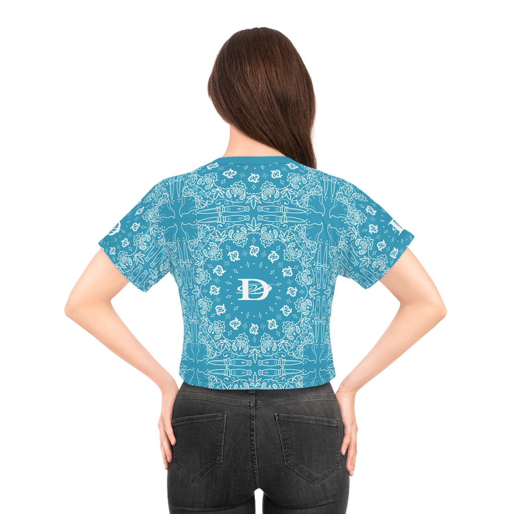 DD Custom Bandana Print Crop Top T-Shirt AOP
