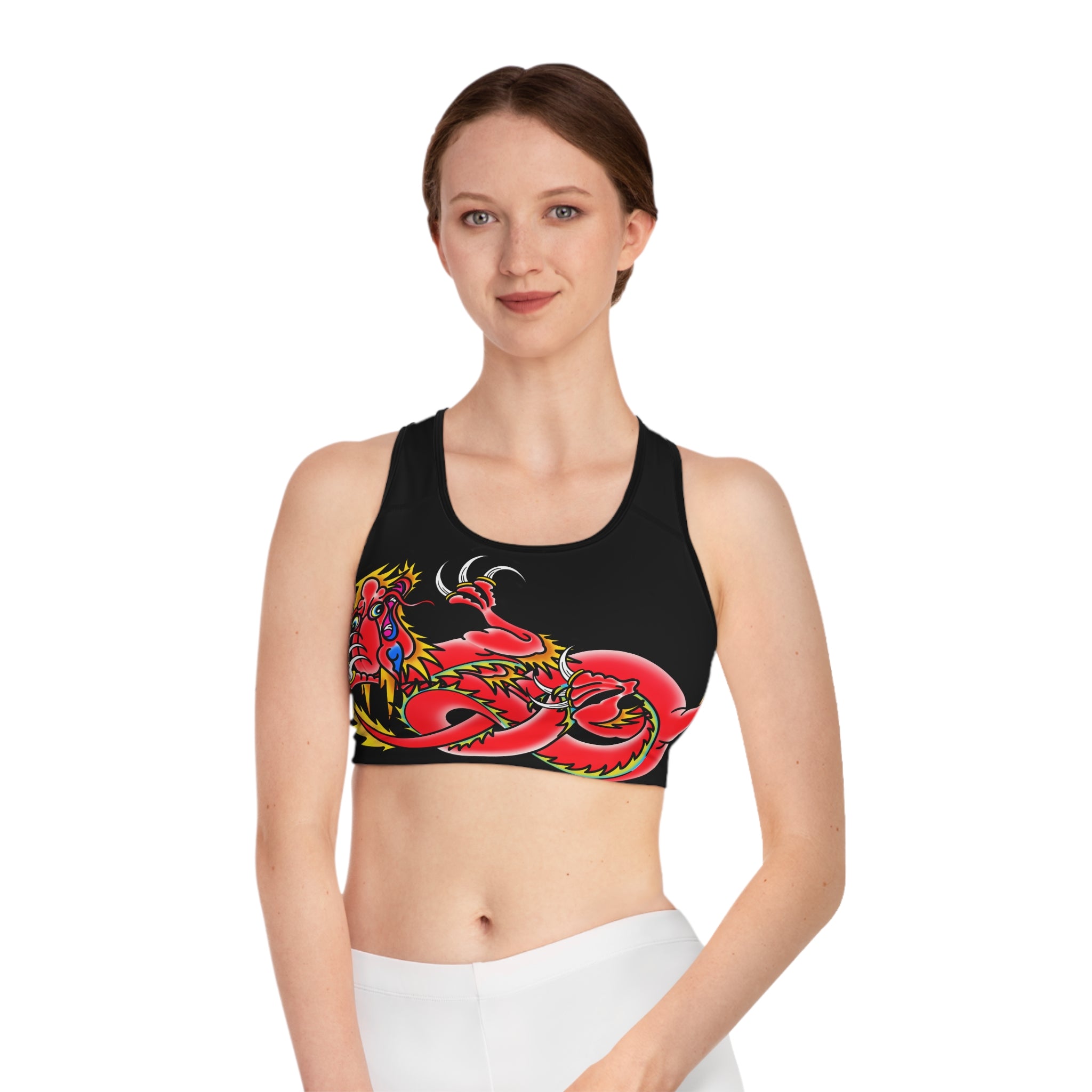 Custom Dragon Print Sports Bra
