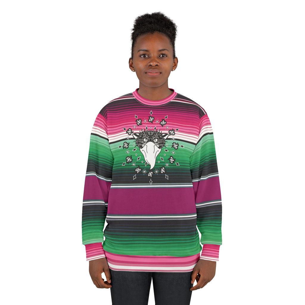 Bandito Panther Paisley Print Serape Unisex Sweatshirt AOP