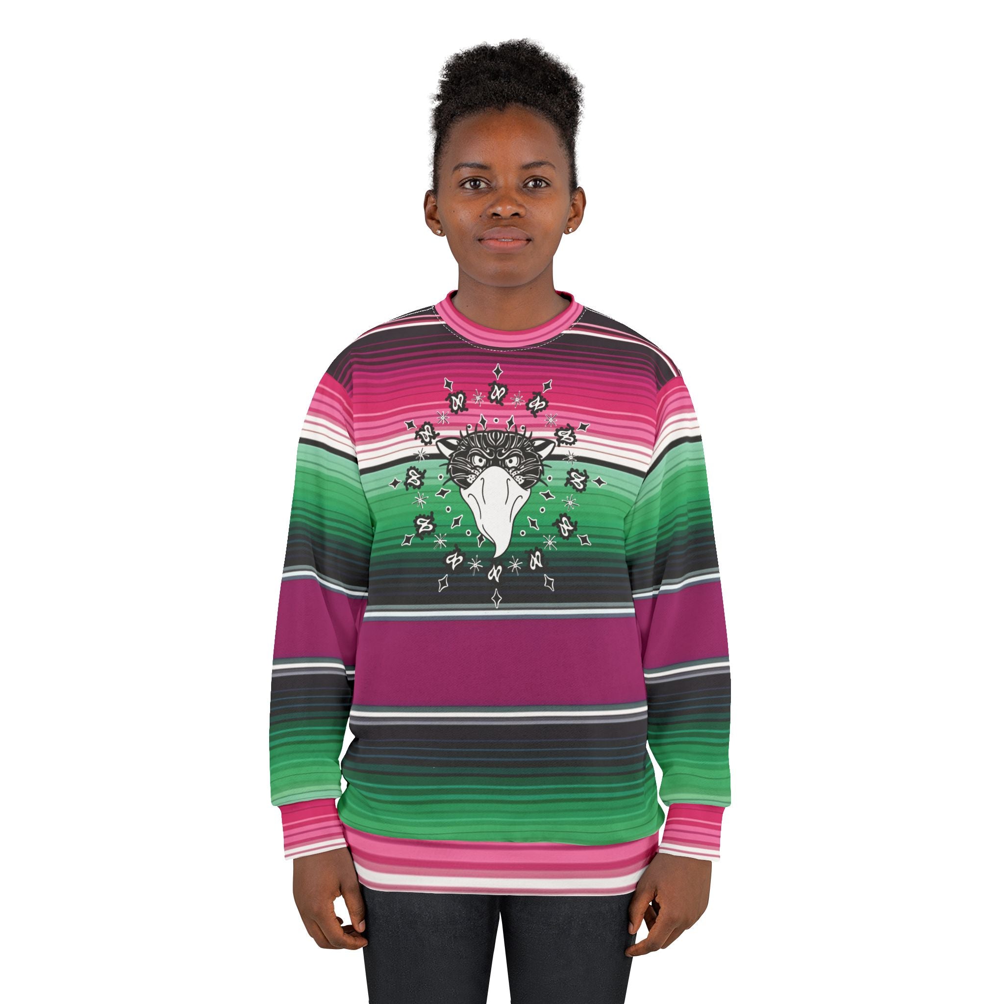 Bandito Panther Paisley Print Serape Unisex Sweatshirt AOP