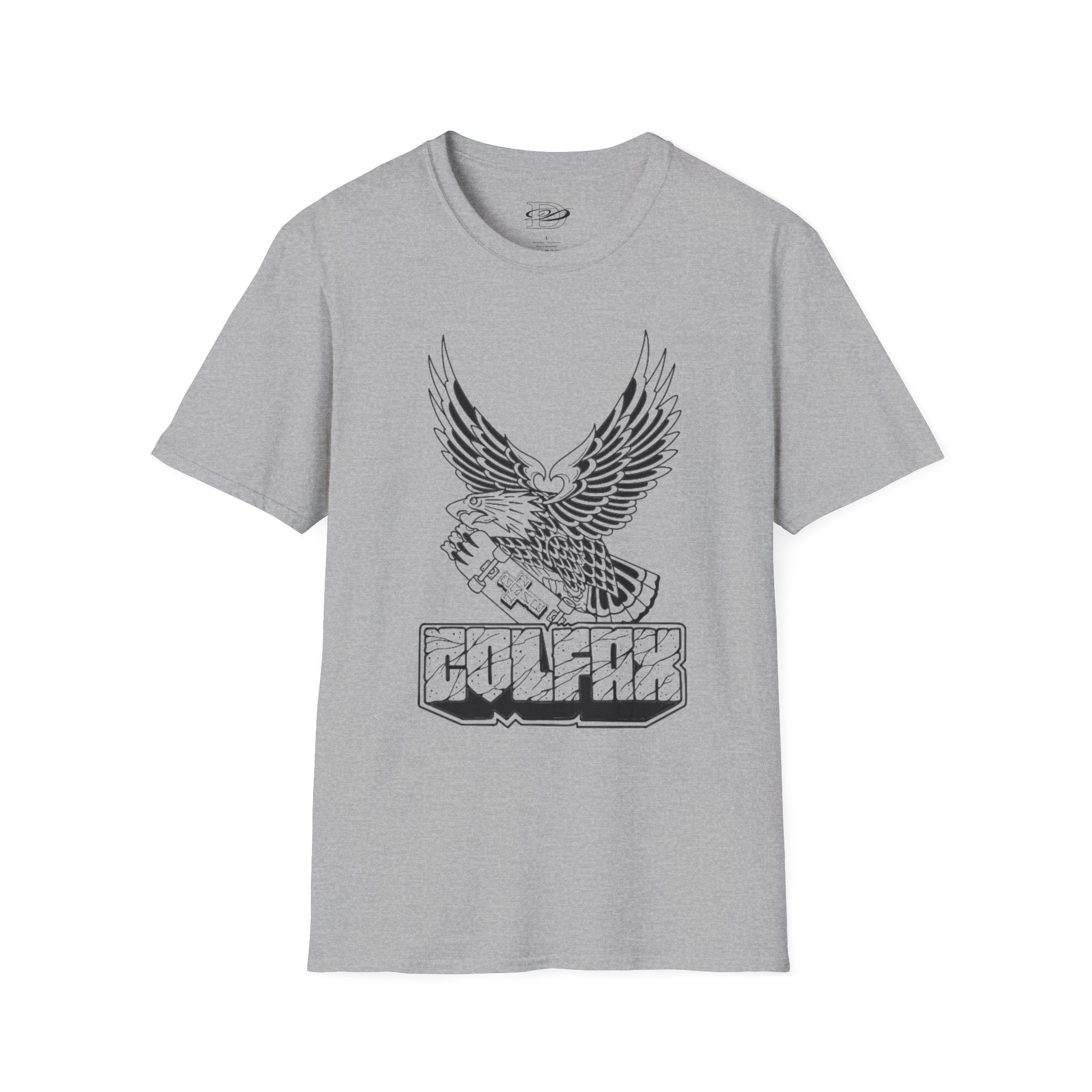 Skating Eagle Grinding on Colfax Unisex Softstyle T-Shirt