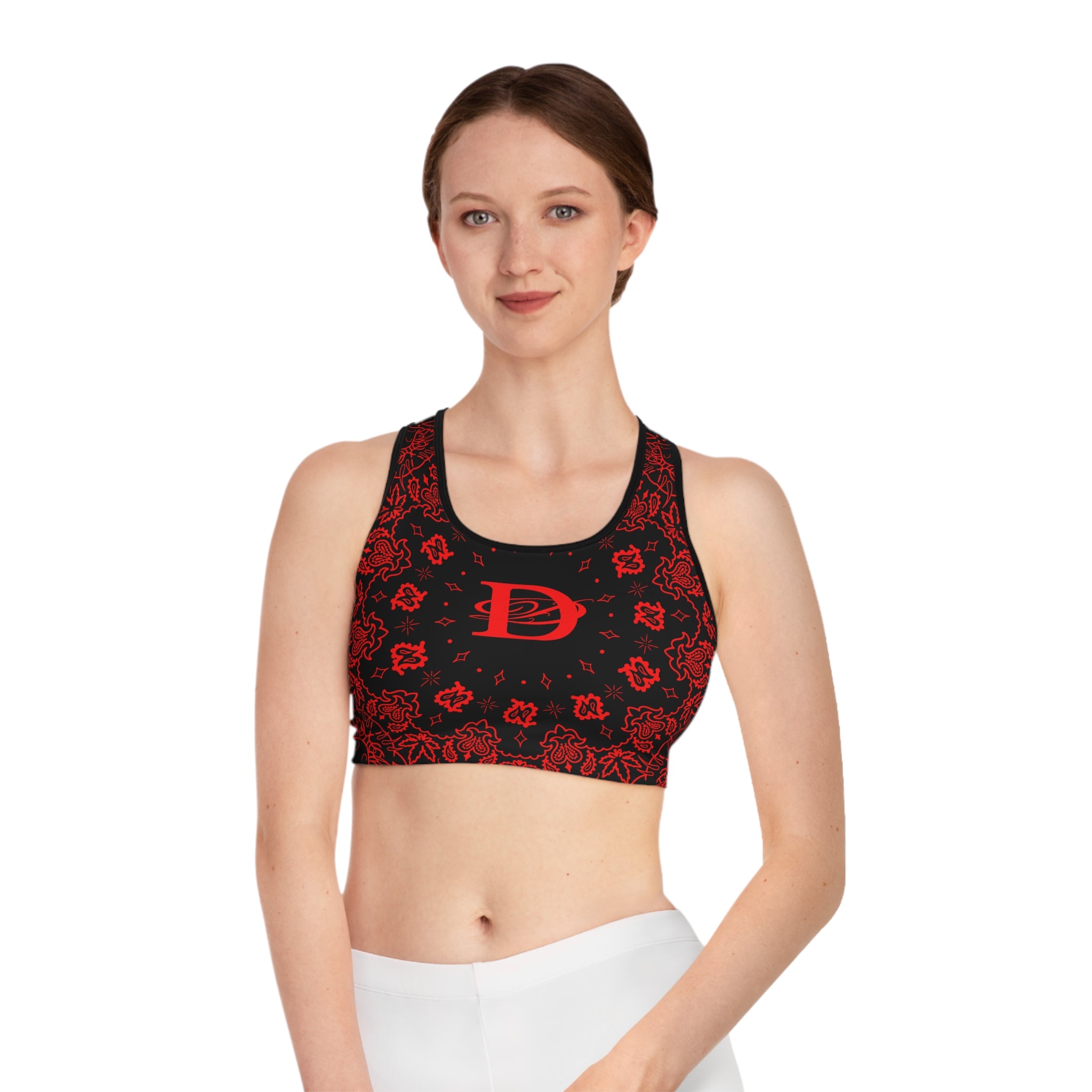 DD Custom Bandanna Print Sports Bra