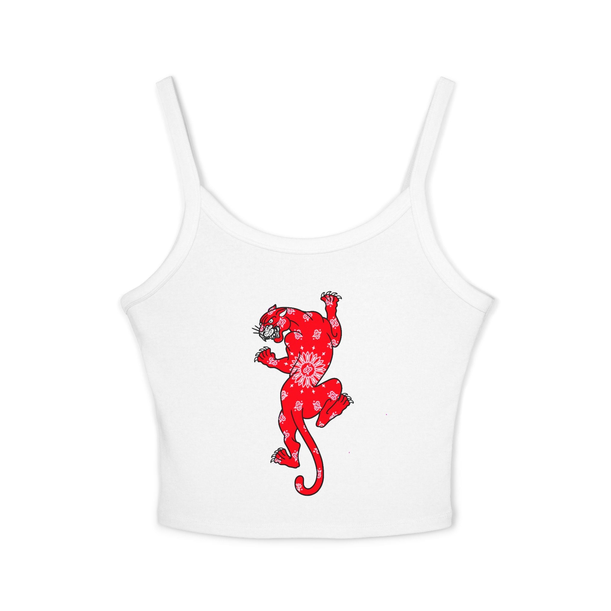 DD Climbing Panther w/Bandana Spaghetti Strap Tank Top