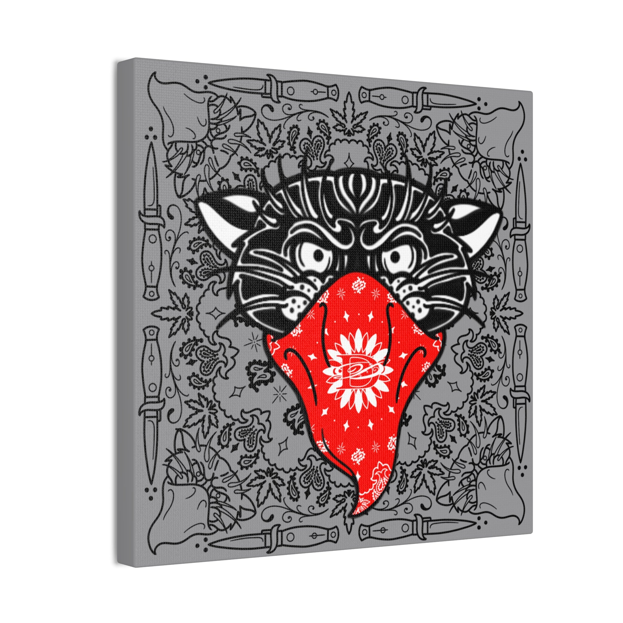 DD Custom Bandana Print Bandito Panther Canvas Wall Art