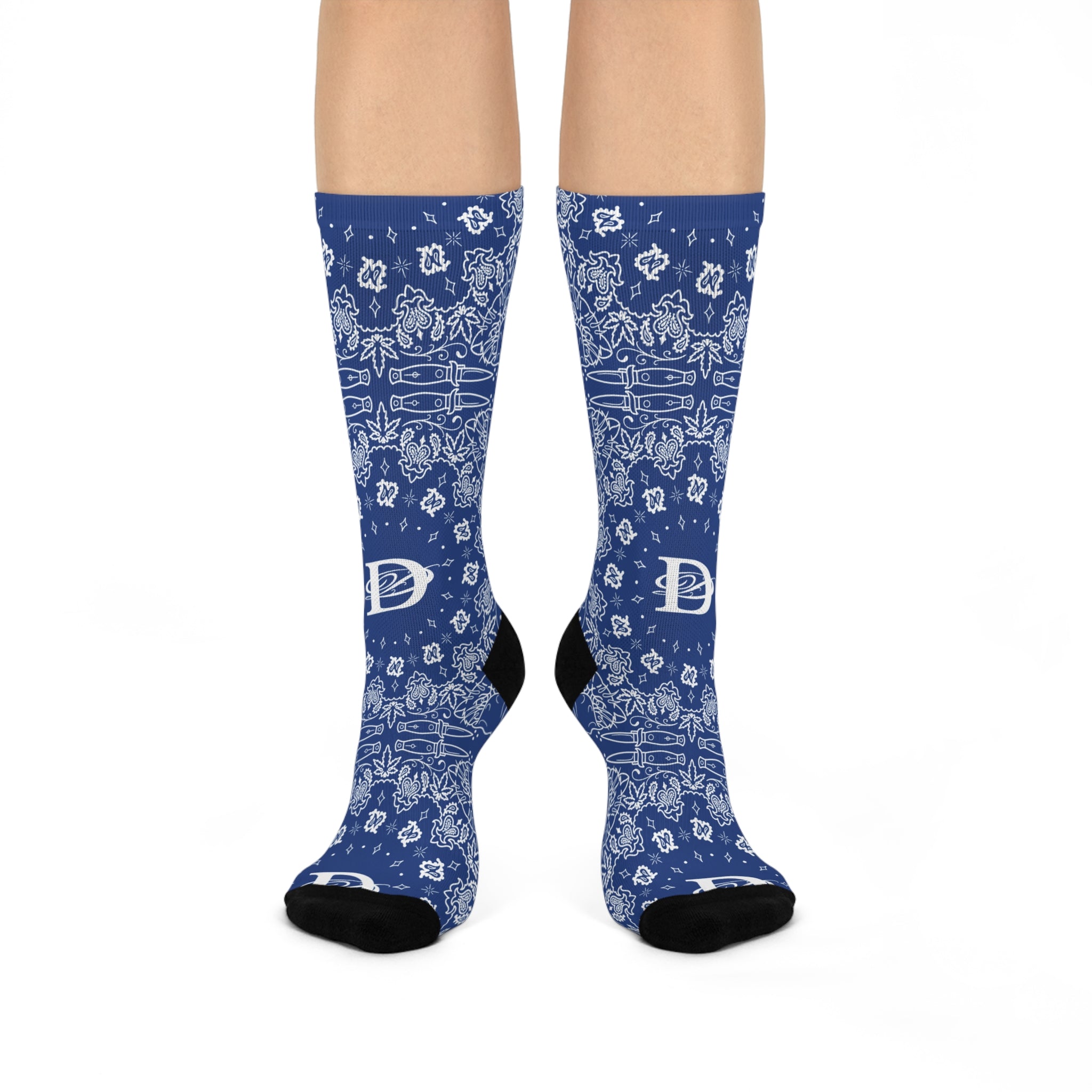 DD Custom Bandana Print Crew Socks AOP