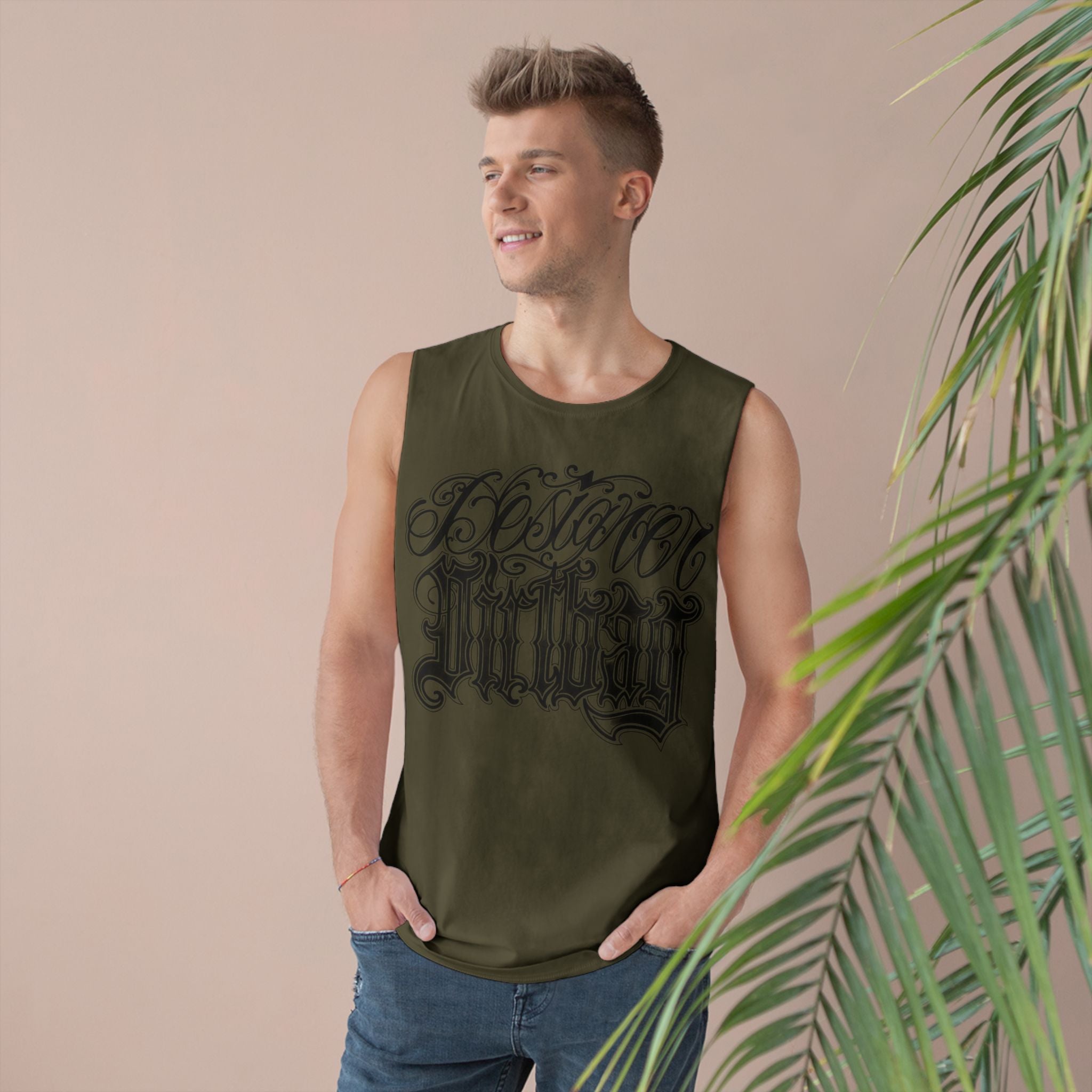 DD Custom Script Lettering w/Gothic Old English Unisex High Quality Barnard Tank