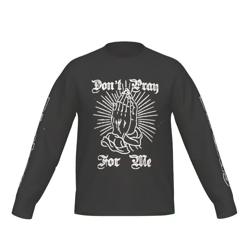 "Don't Pray For Me" Praying Hands Knitted Unisex Sweater