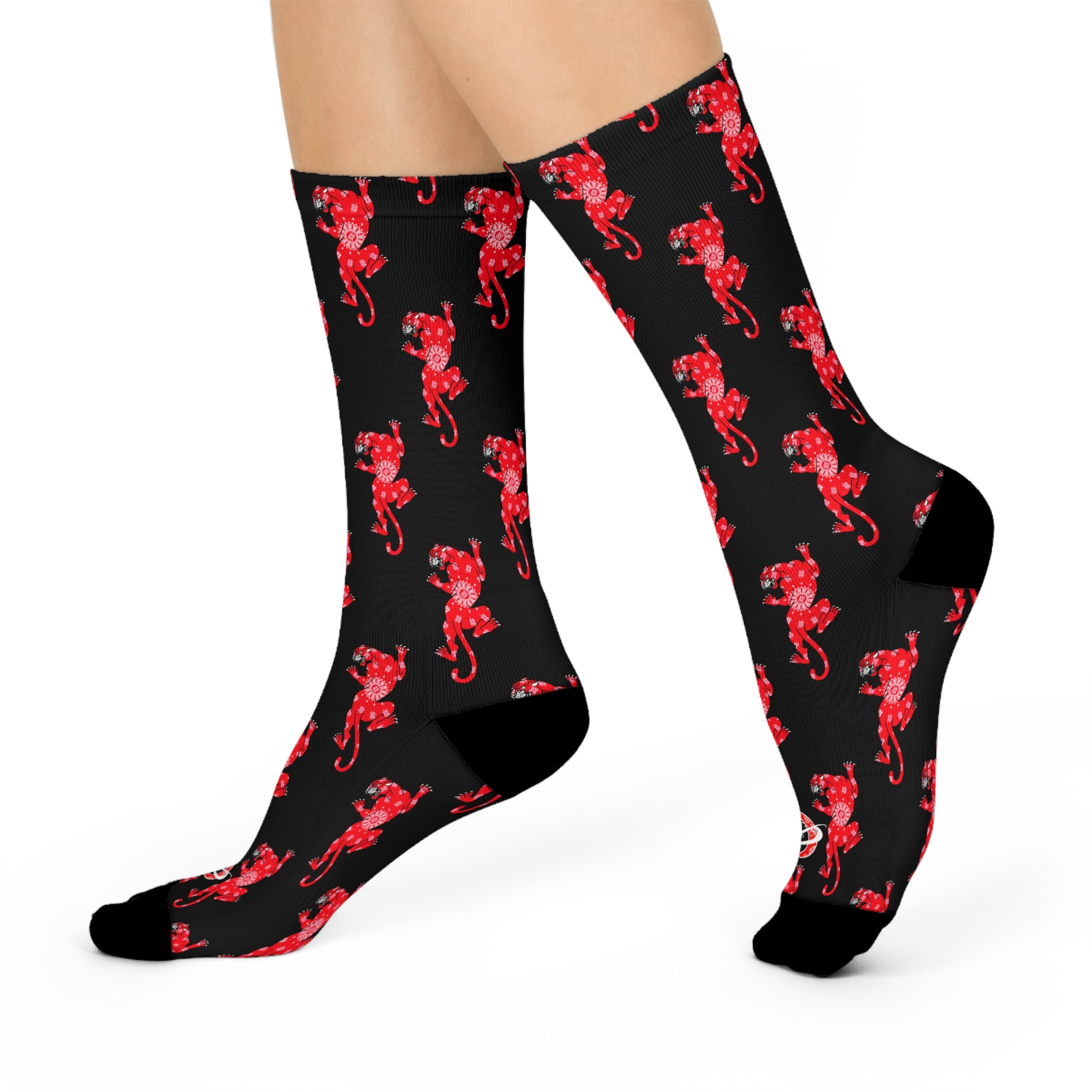 Climbing Bandana Panther Pattern Crew Socks AOP