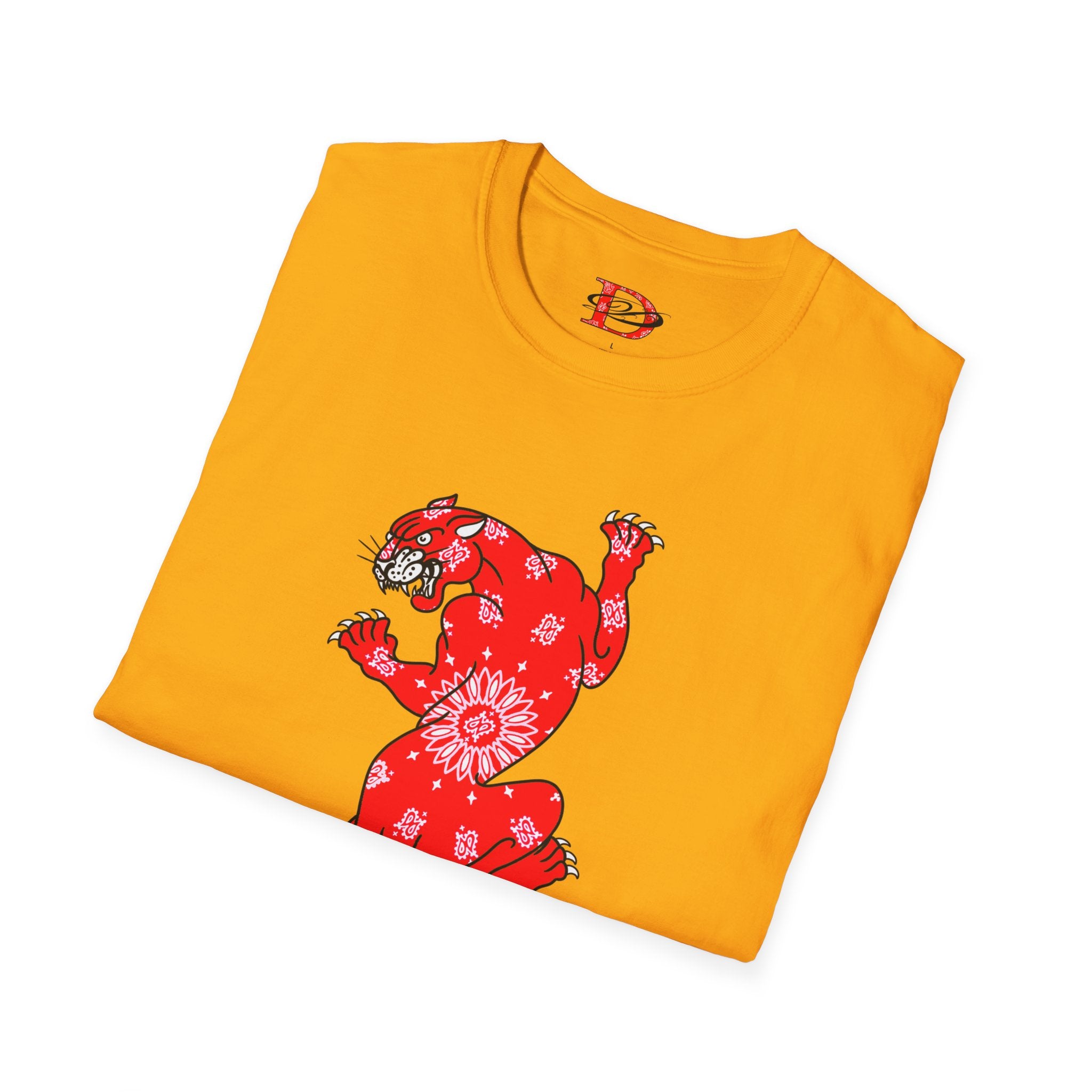 DD Climbing Panther w/Bandana Design Softstyle Unisex T-Shirt