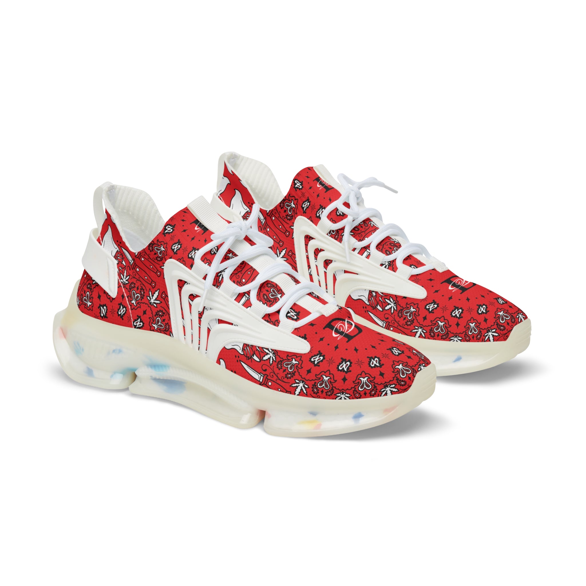DD Custom Bandana Print Men's Mesh Sneakers AOP