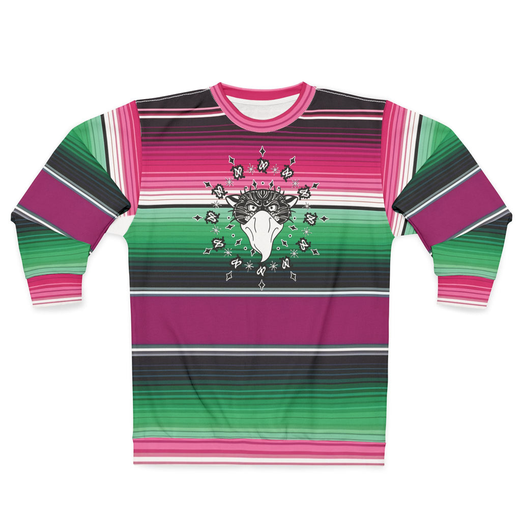 Bandito Panther Paisley Print Serape Unisex Sweatshirt AOP