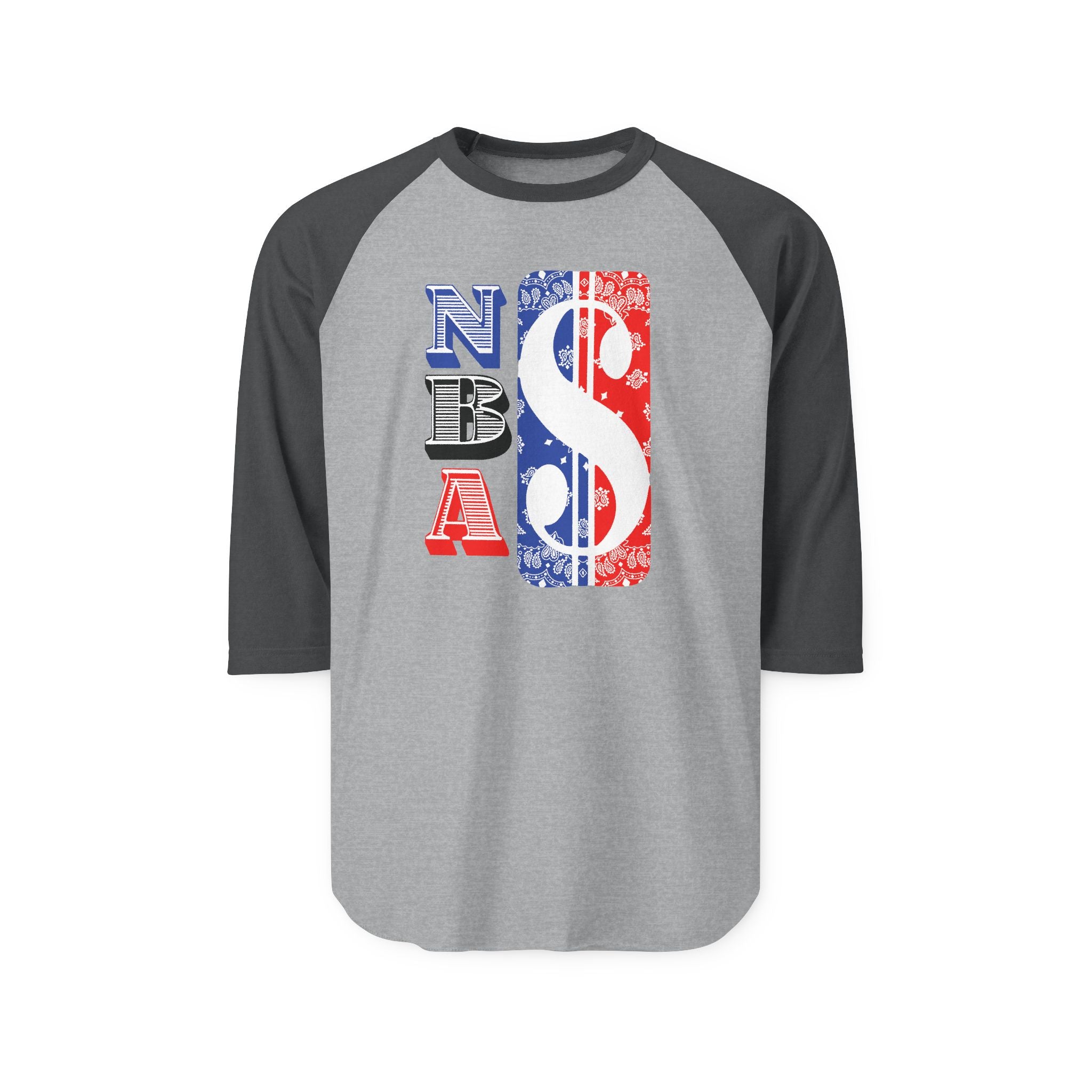"Never Broke Again" Graphic Print Unisex Three-Quarter Sleeve Raglan Shirt