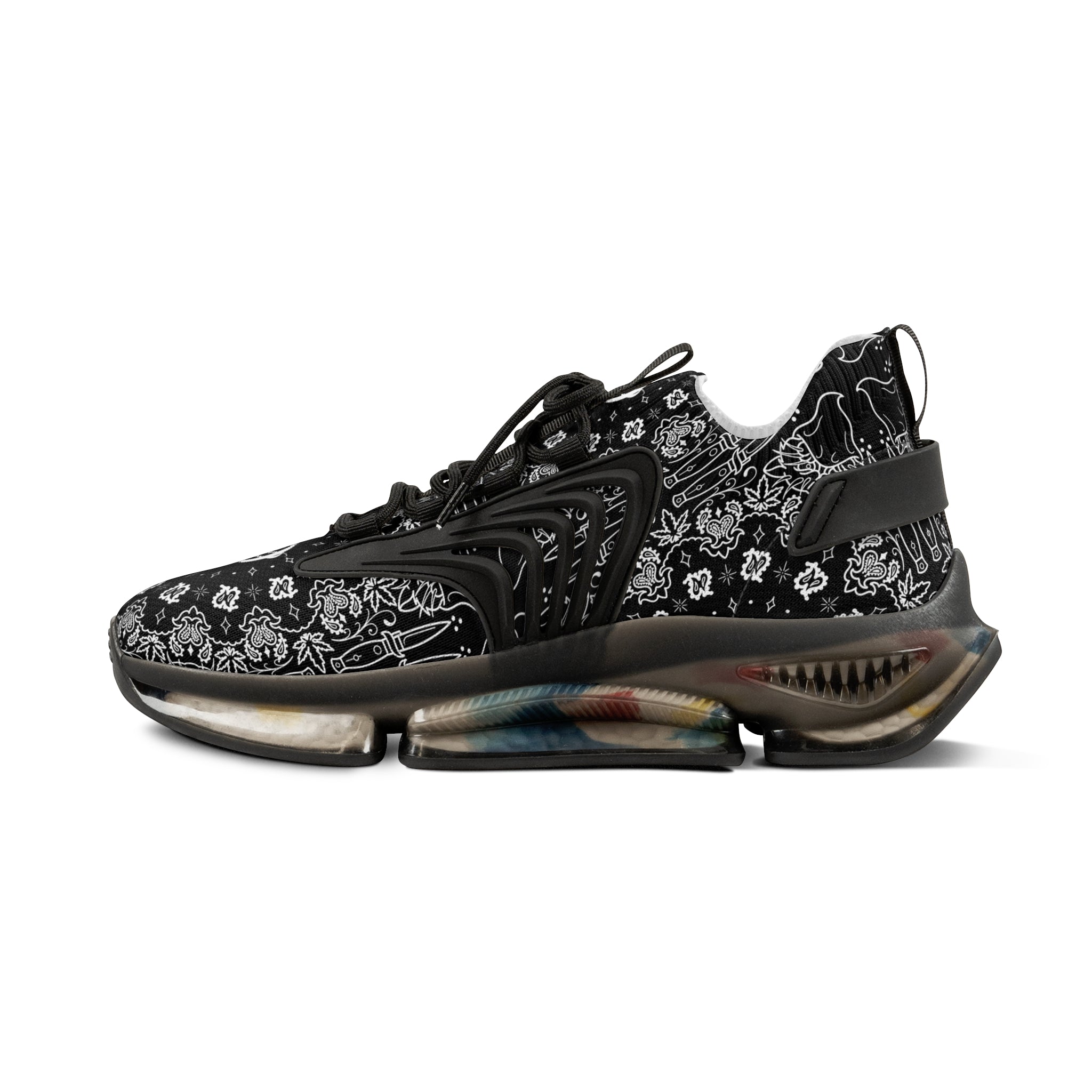 DD Custom Bandana Print Men's Mesh Sneakers AOP