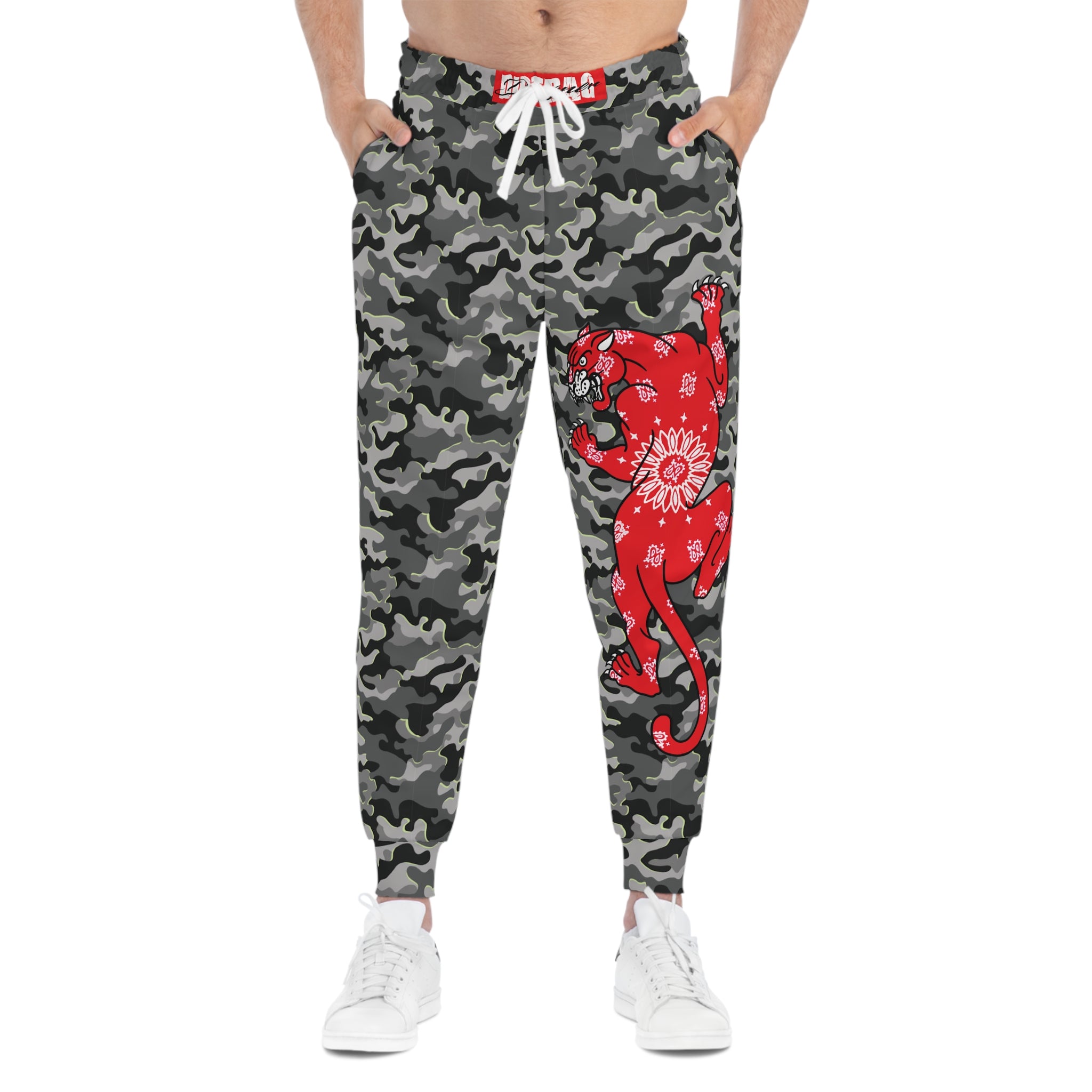 Climbing Bandana Panther on Urban Camo Unisex Joggers AOP