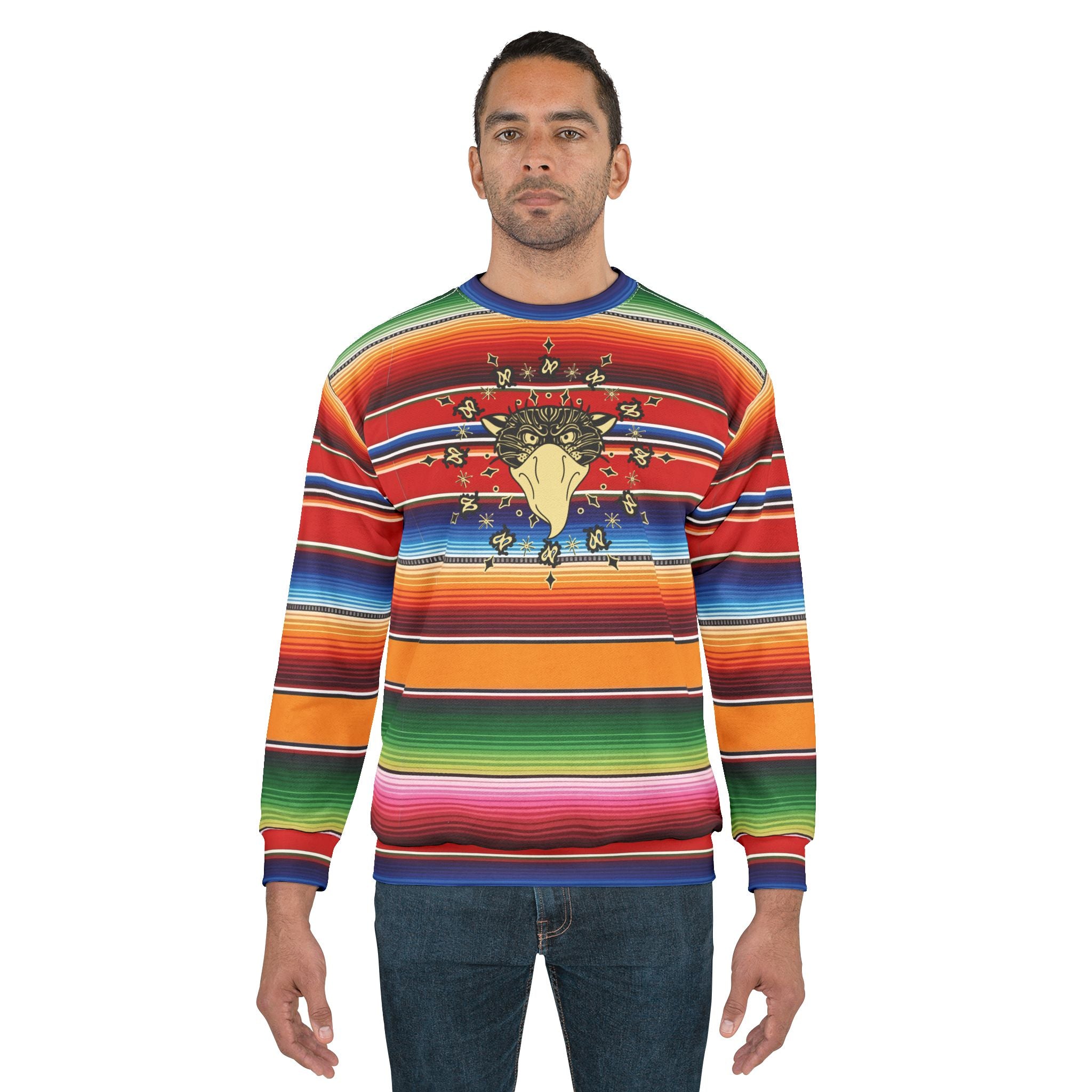 Bandito Panther Paisley Print Unisex Serape Sweatshirt AOP