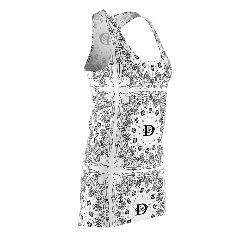 DD Custom Bandana Pattern Women's Racerback Dress AOP
